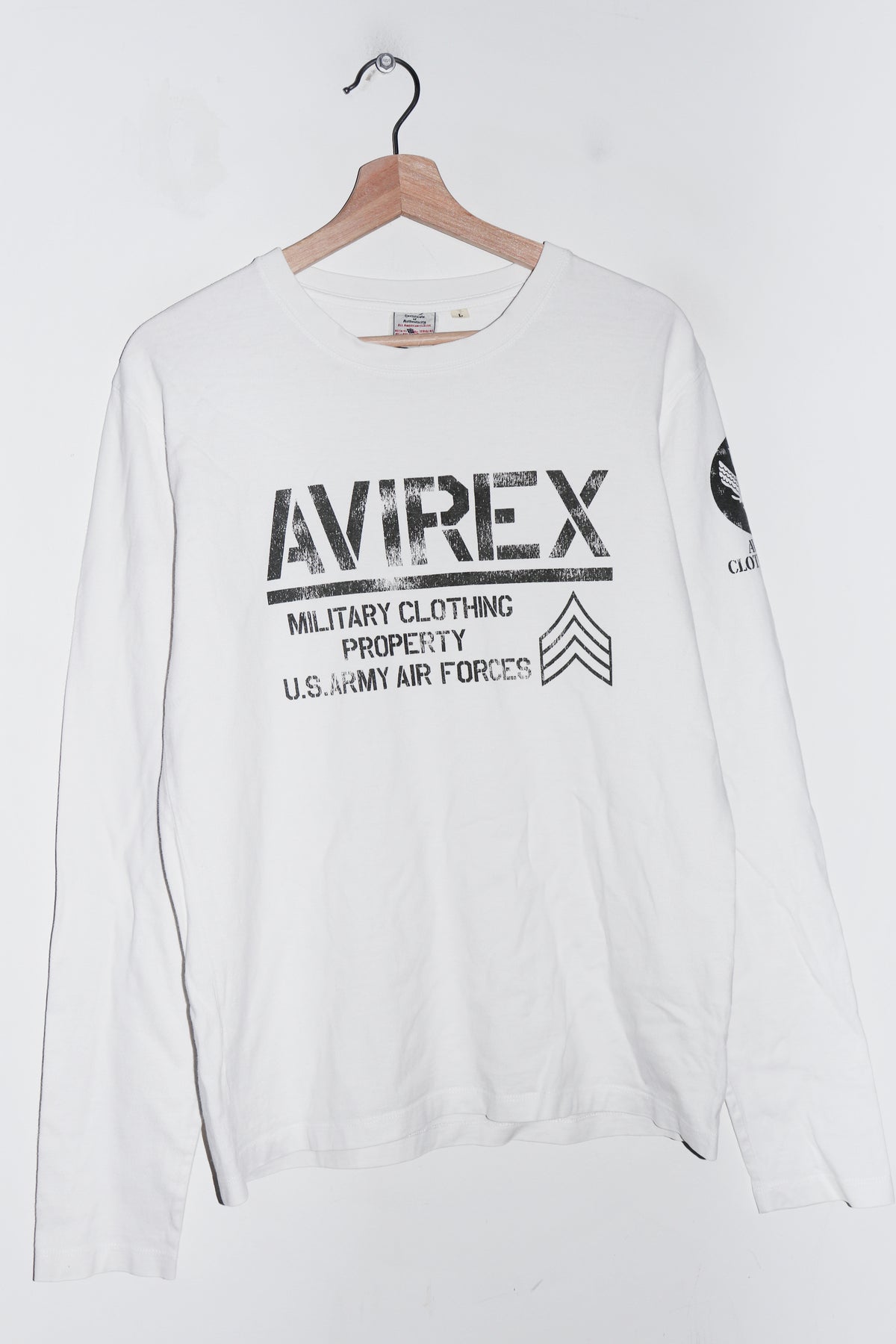 Old School Avirex USA Graphic White Long Sleeve (M)