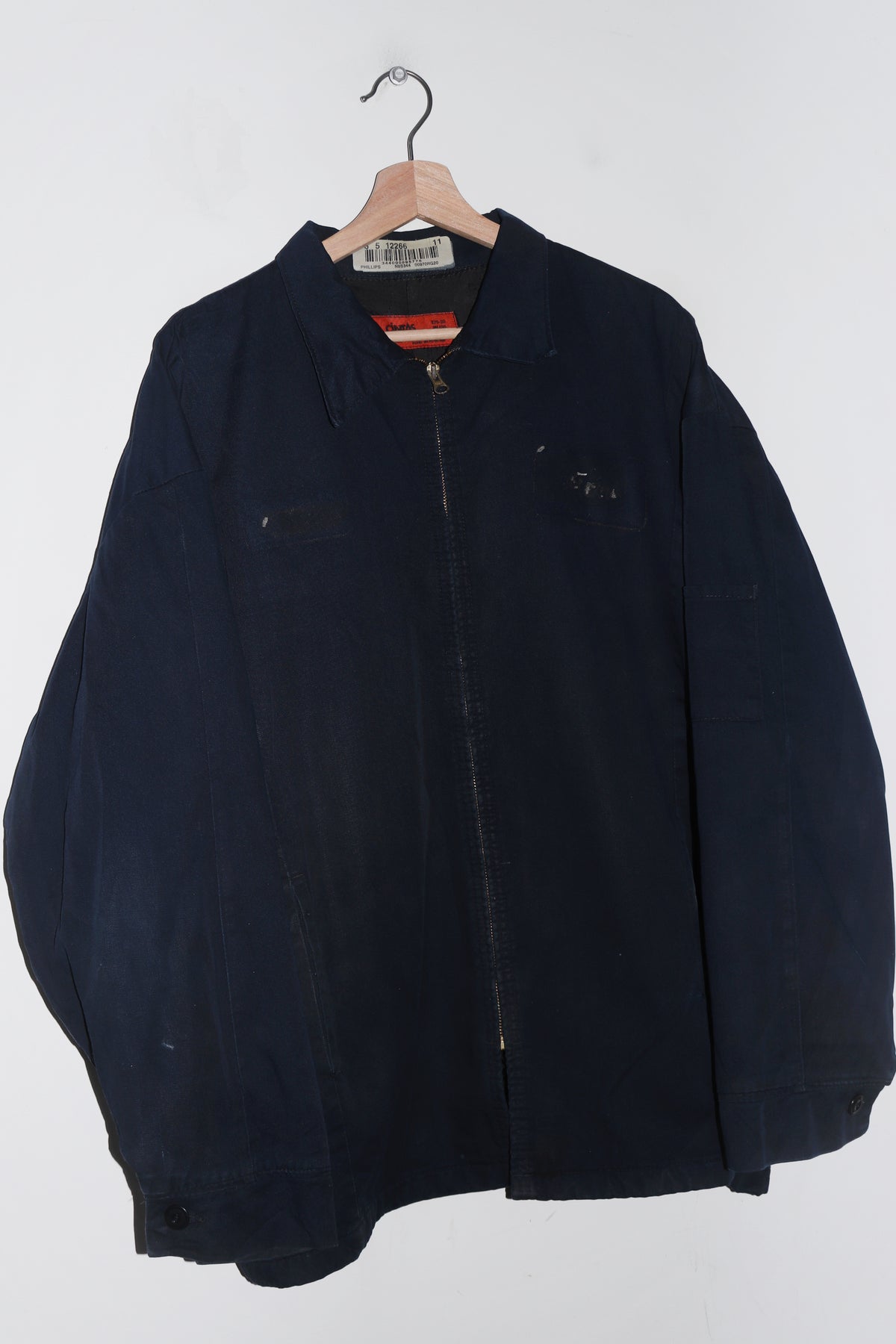 Vintage 90s Workwear Navy Thick Lined Canvas Quilted Jacket (XL+)