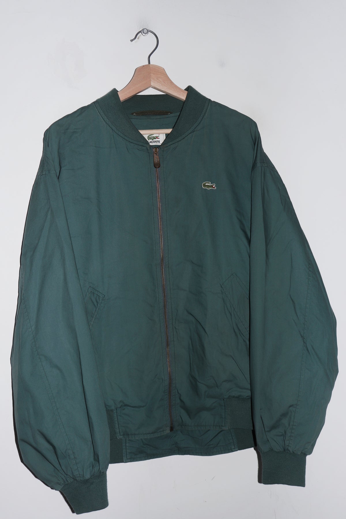 Vintage 90s Lacoste Embroidered Logo Forest Green Swing Jacket (L)