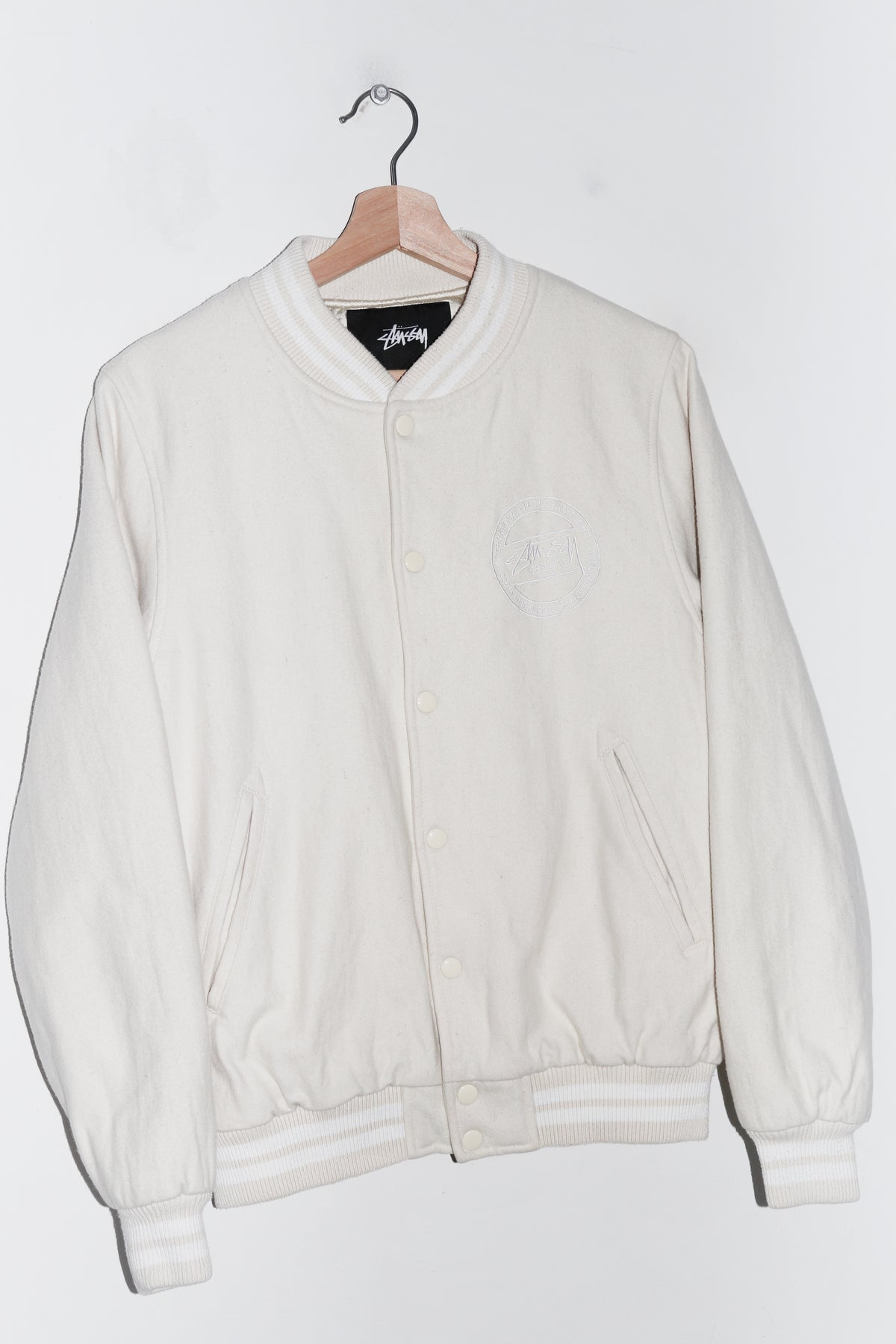 Stussy Embroidered Spellout Quilted Thick Wool Varsity Jacket (S-M/M)