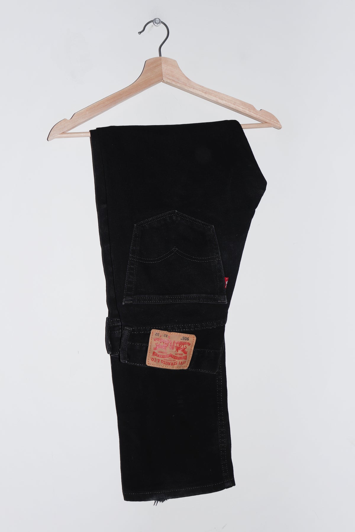 Levi's 505 Straight Legged Thick Denim Black Jeans (30 X 32)