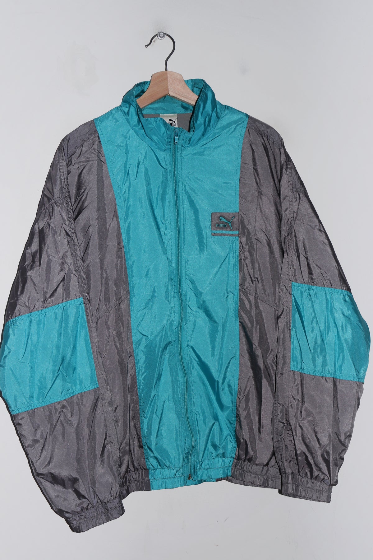 Vintage 90s Puma Embroidered Logo Colour Block Track Jacket (L)