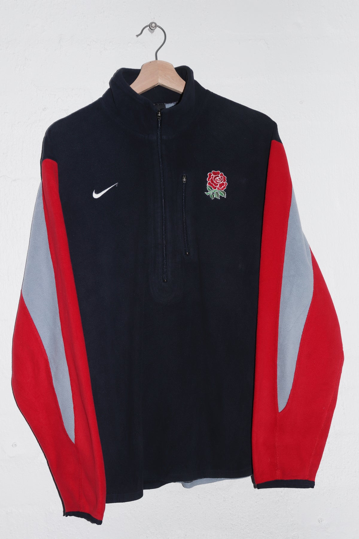 Vintage Nike England Rugby Fleece Quarter Zip Training Jumper (M-L)