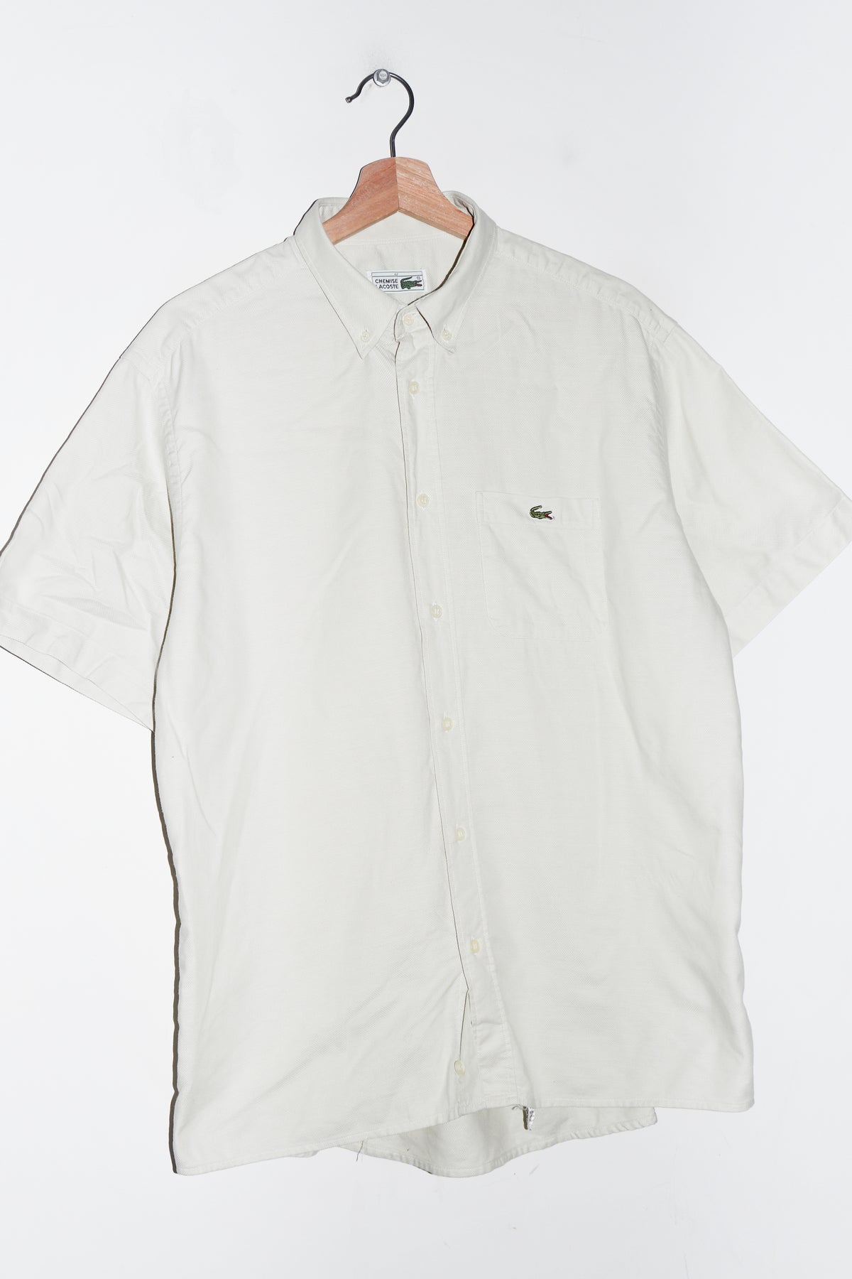 Vintage Lacoste Embroidered Logo Thick Short Sleeve Shirt (L)