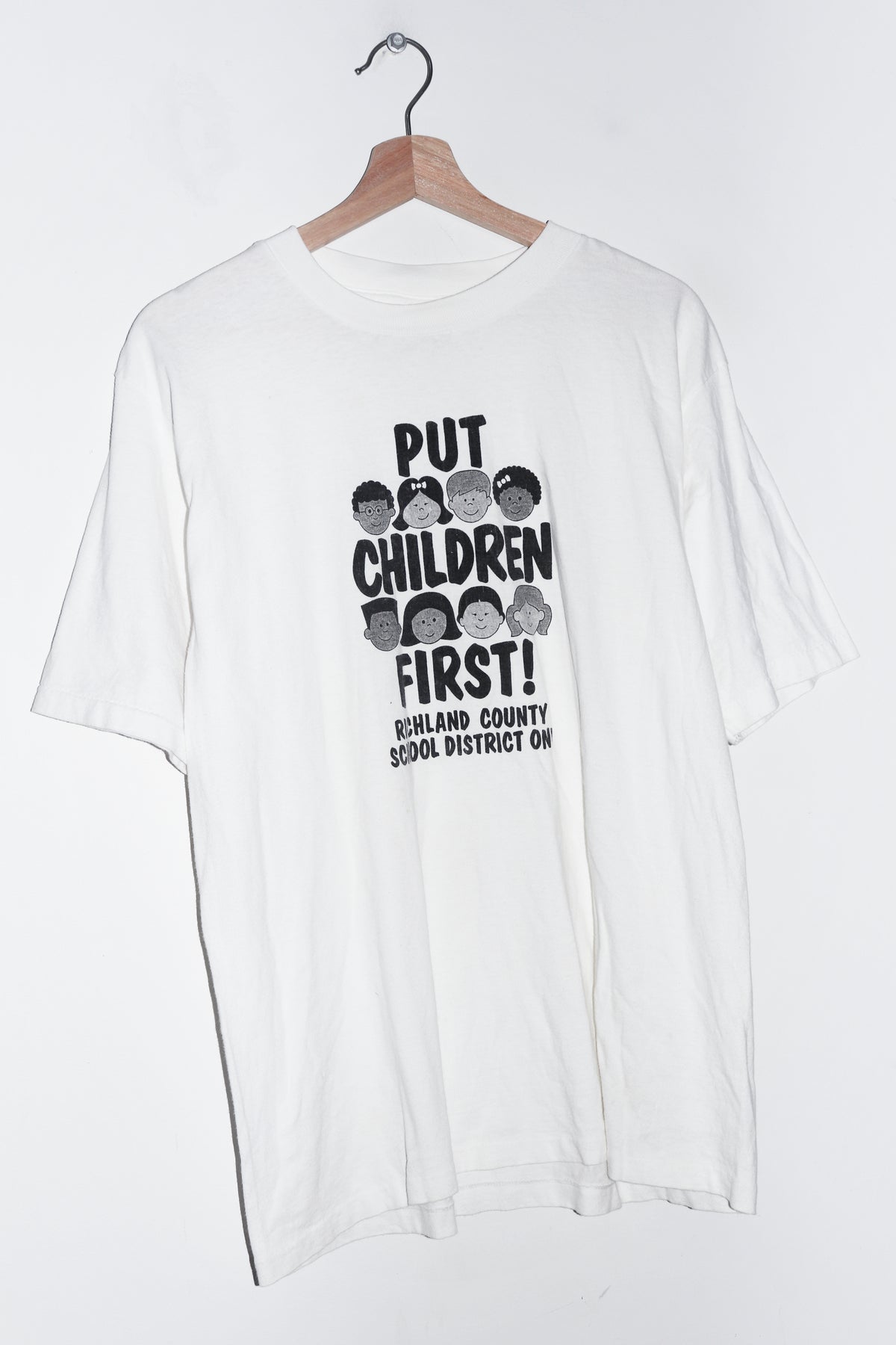 Vintage 90s Put Children First Graphic Tee (M-L)