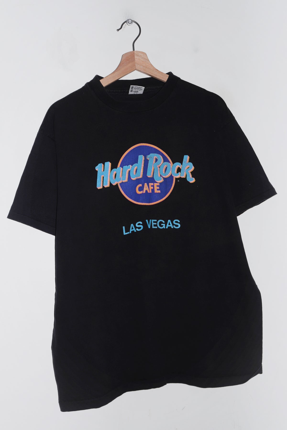 Vintage 90s Hard Rock Cafe Las Vegas Faded Black Graphic Tee (L)