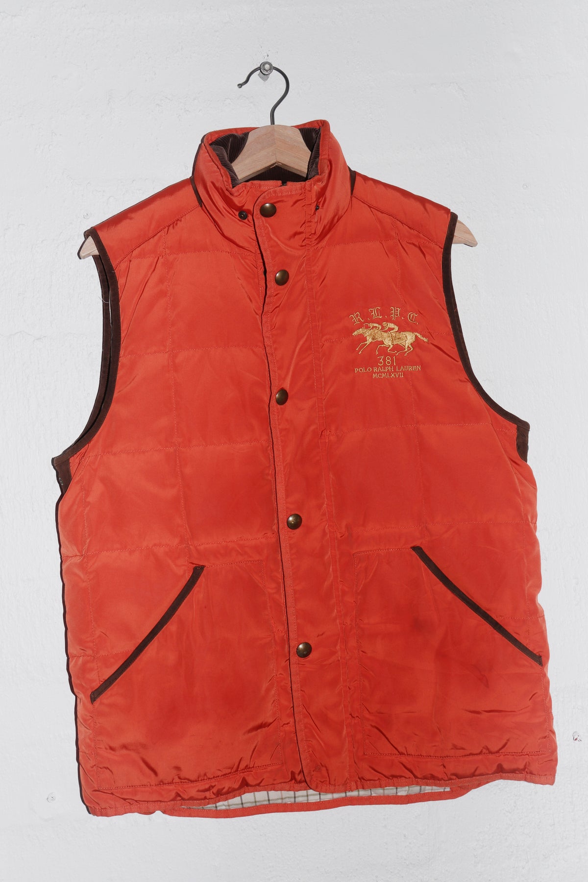 Polo Ralph Lauren Orange Thick Padded Puffer Vest (M)