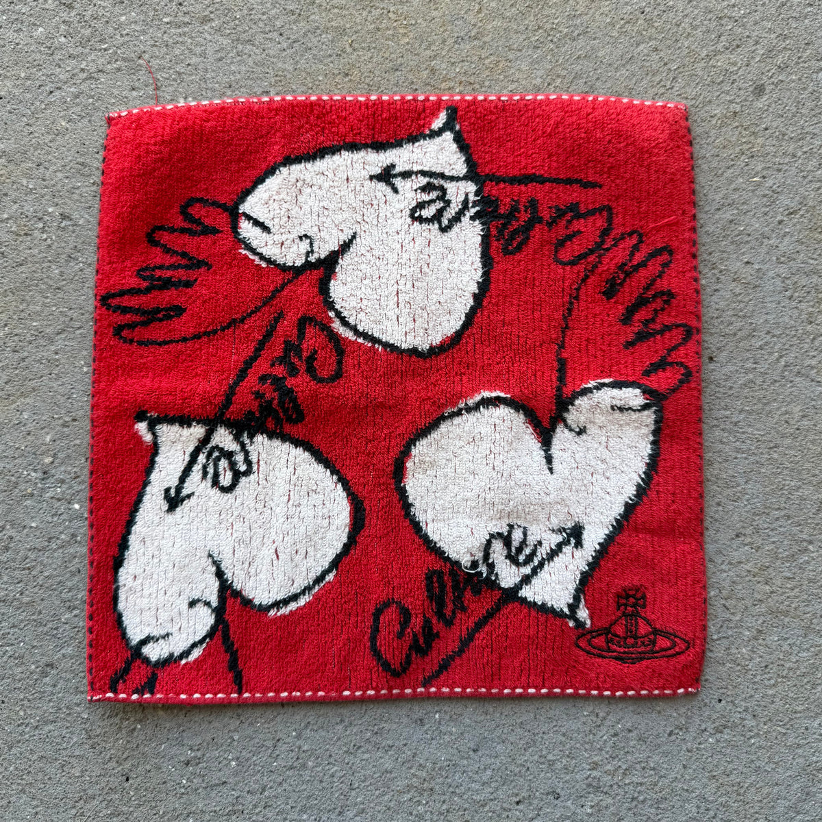 Vivienne Westwood Embroidered Logo Full Print Graphic Face Towel