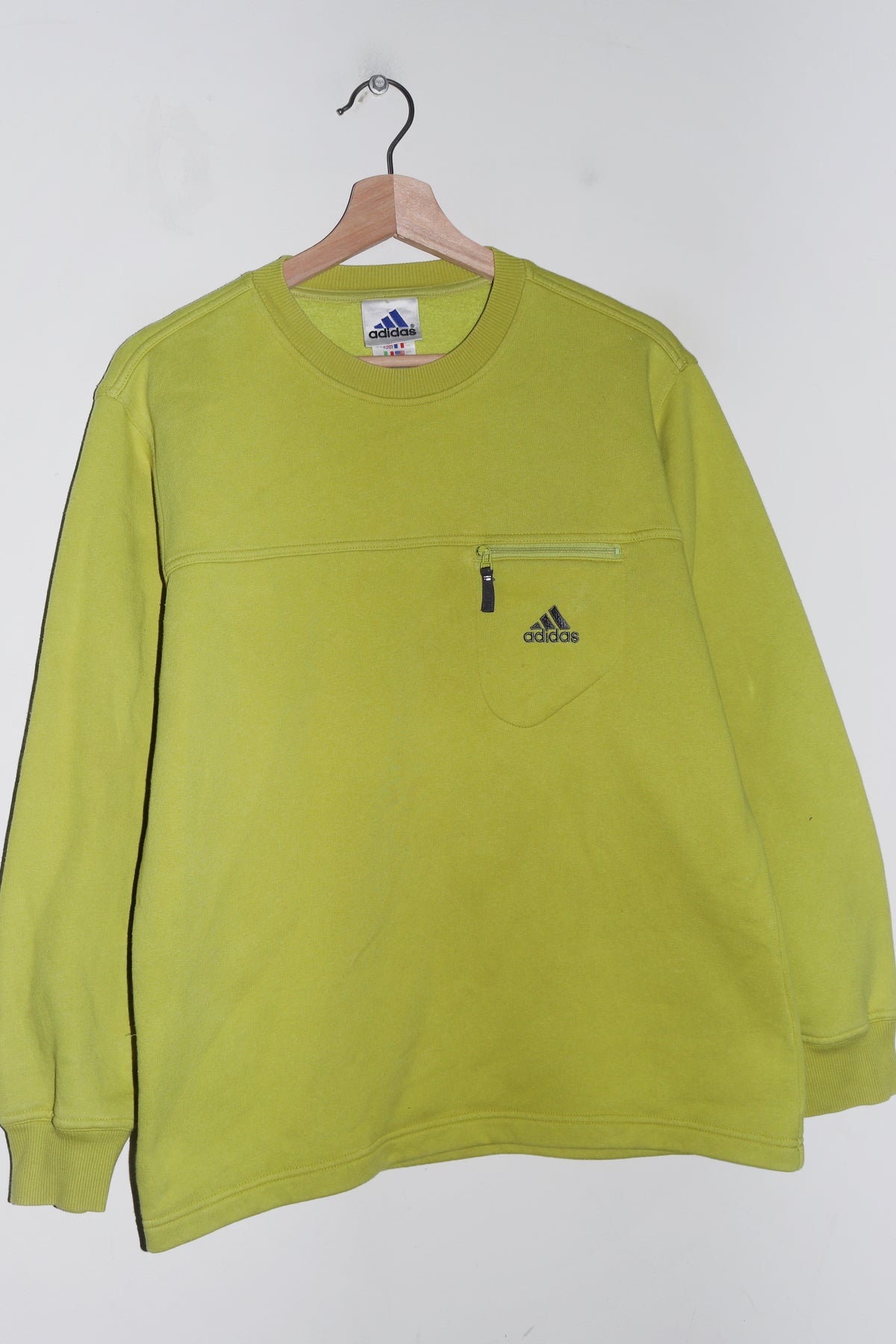 Vintage Adidas Embroidered Logo Apple Green Pocket Jumper (2001) (M)