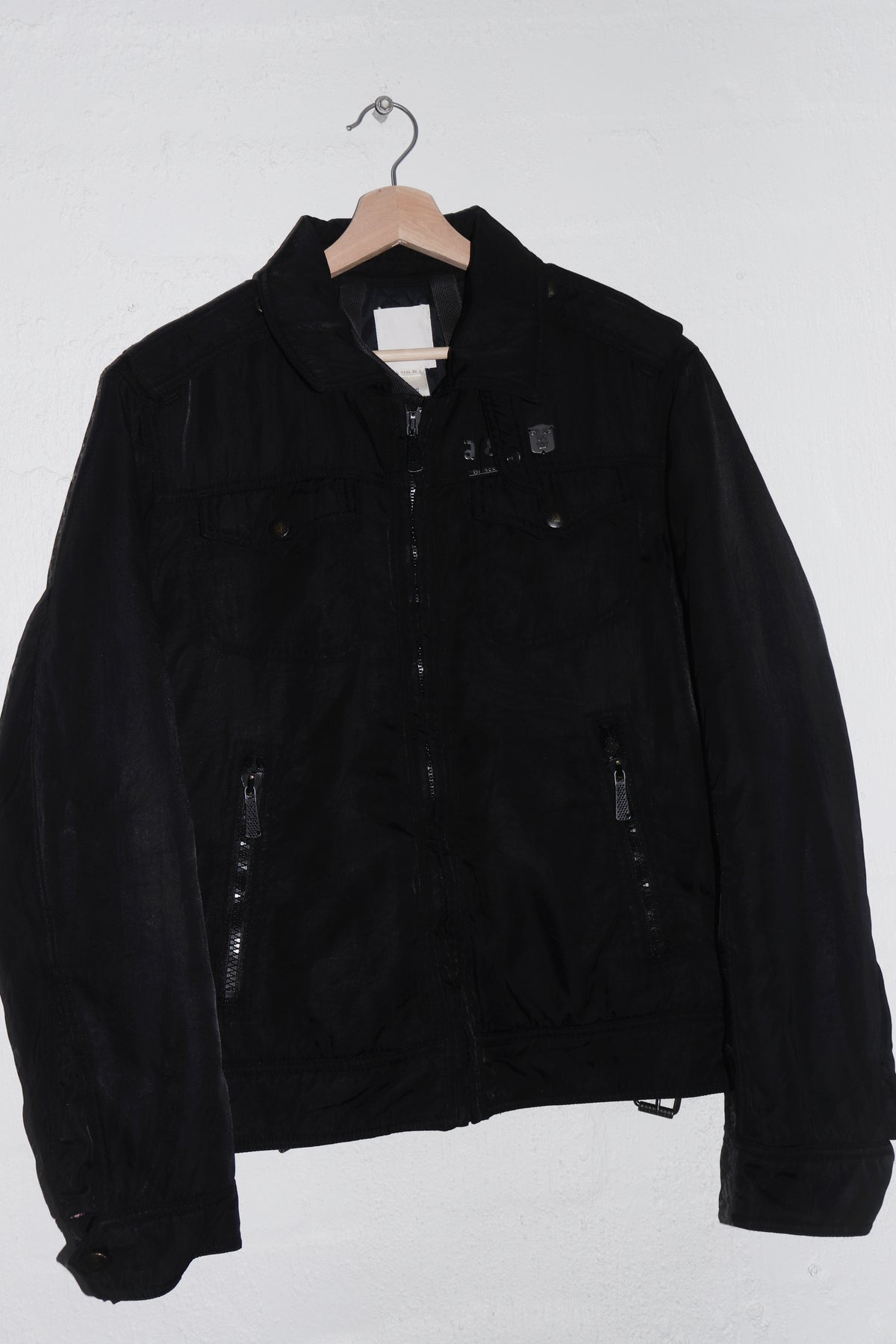 Old School Diesel Metal Logo Thick Padded Riders Outerwear Jacket (Rare) (M-L)