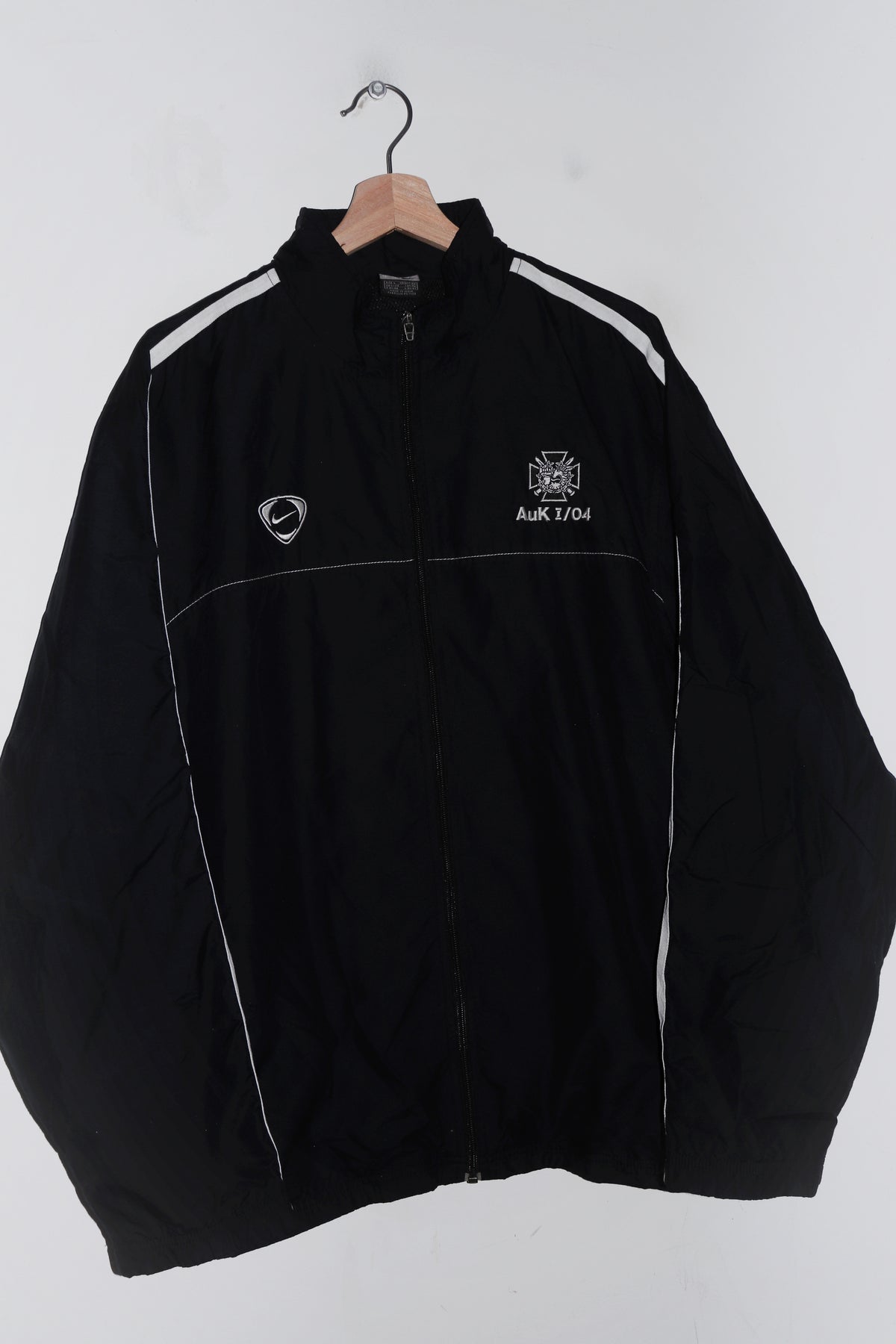 Vintage Nike Football Embroidered Swoosh Black Track Jacket (L)