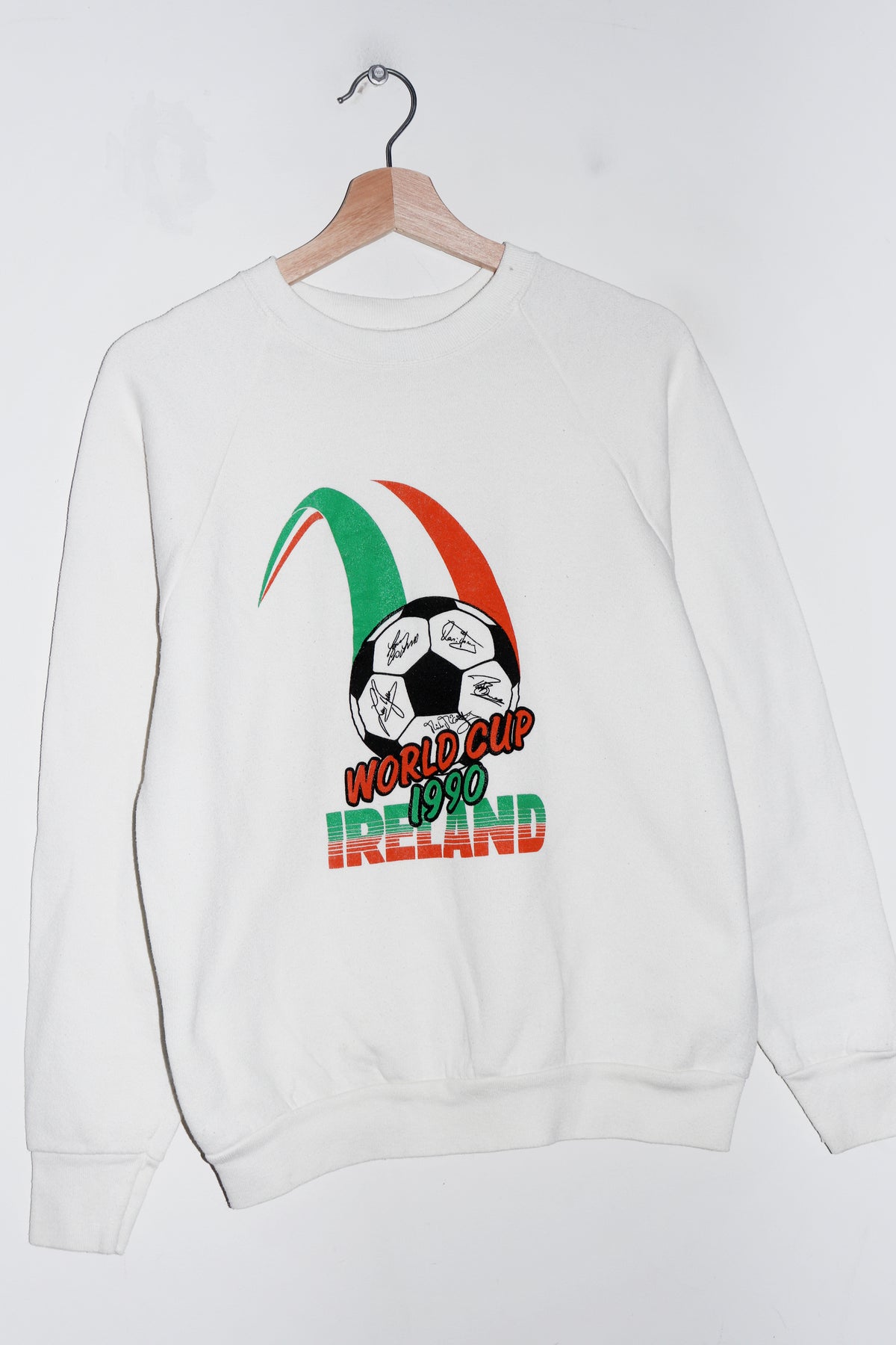 Vintage 1990 World Cup Ireland Football Raglan Sweatshirt (Rare) (M)