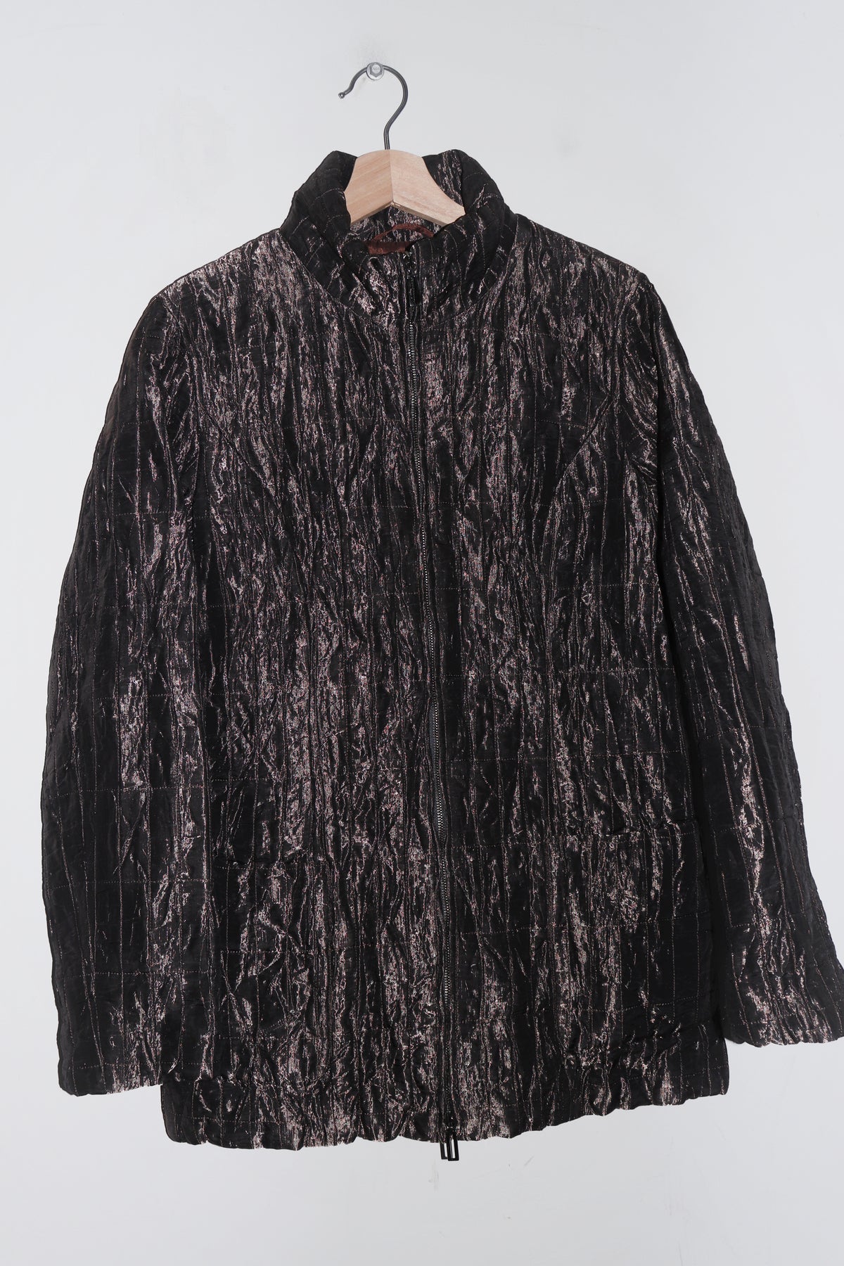 Vintage Salvatore Ferragamo Thick Padded Shiny Coat (Rare) (M)