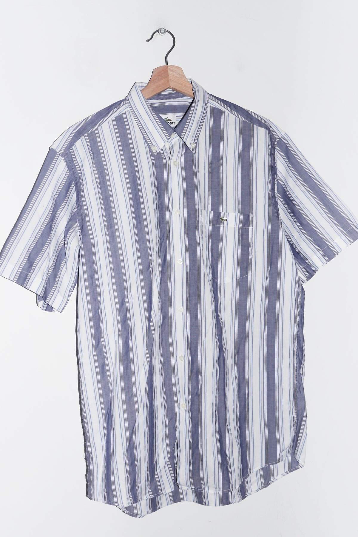 Lacoste Embroidered Logo Striped Short Sleeve Shirt (M)