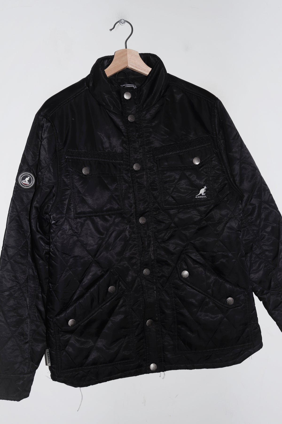 Old School Kangol Logo Thick Padded Quilted Outerwear Jacket (M-L)