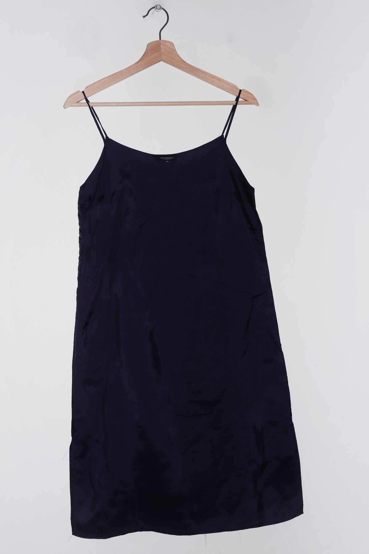 Vintage Burberry London Navy Silky Slip Dress (M)
