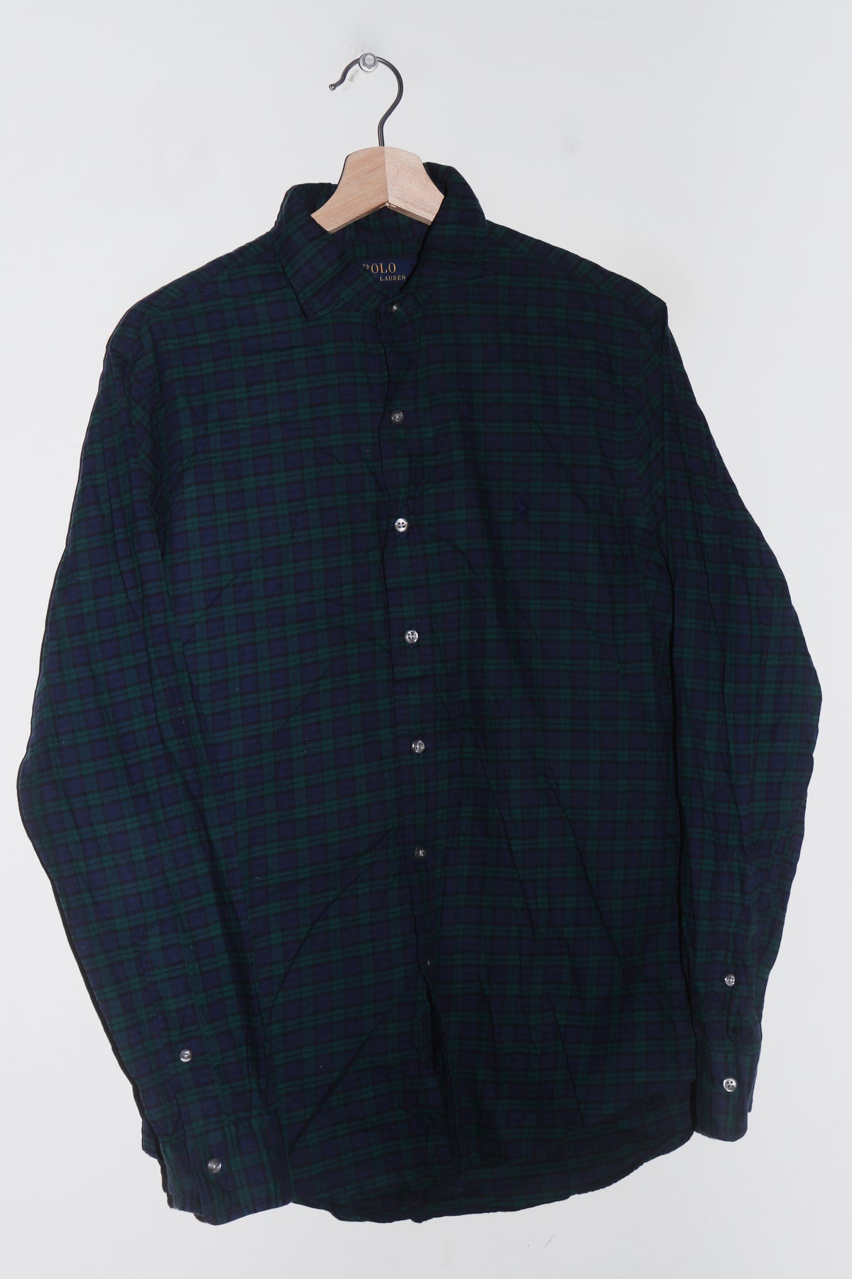 Polo Ralph Lauren Embroidered Logo Checkered Button Up Shirt (M)