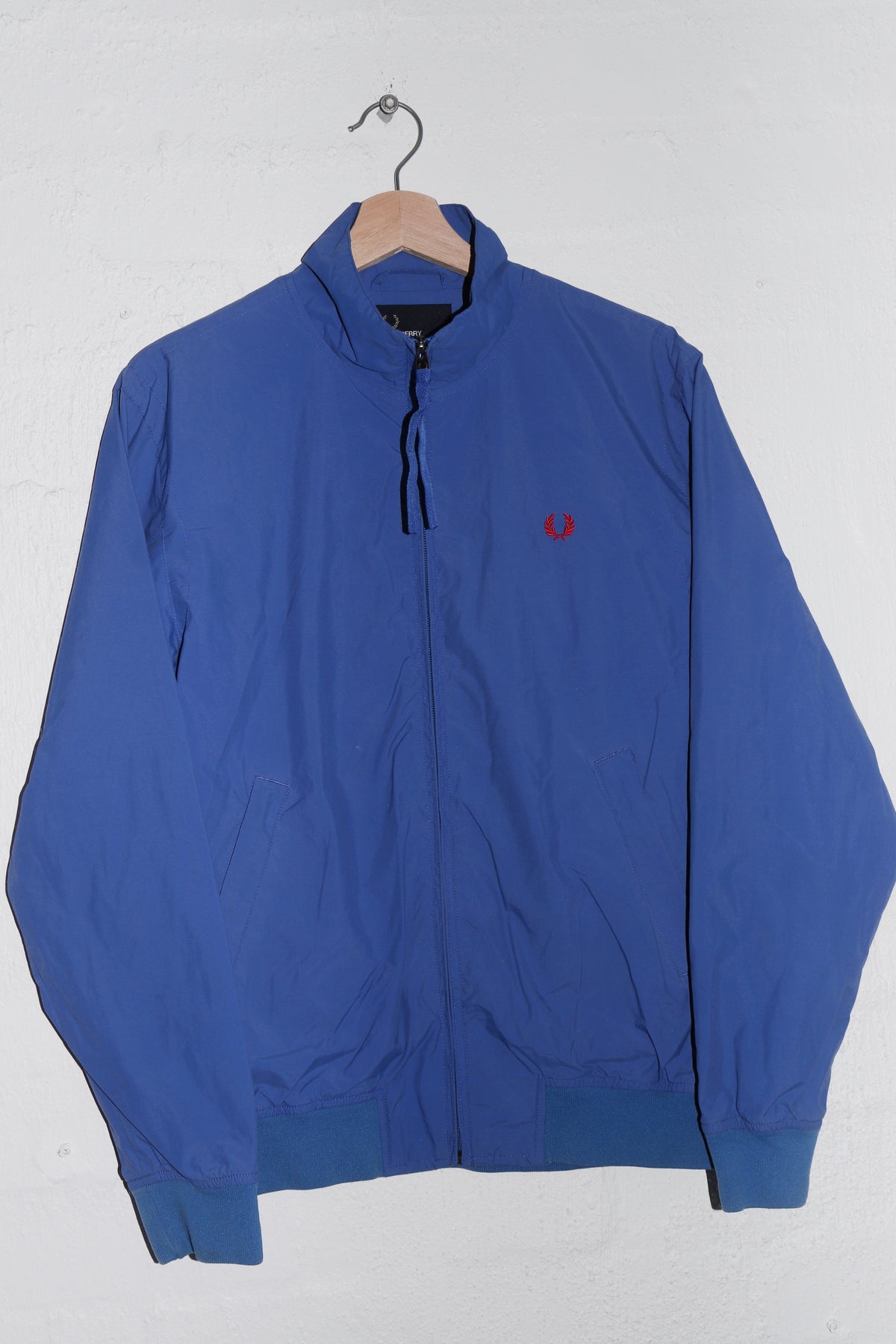 Old School Fred Perry Embroidered Logo Blue Outerwear Jacket (M)