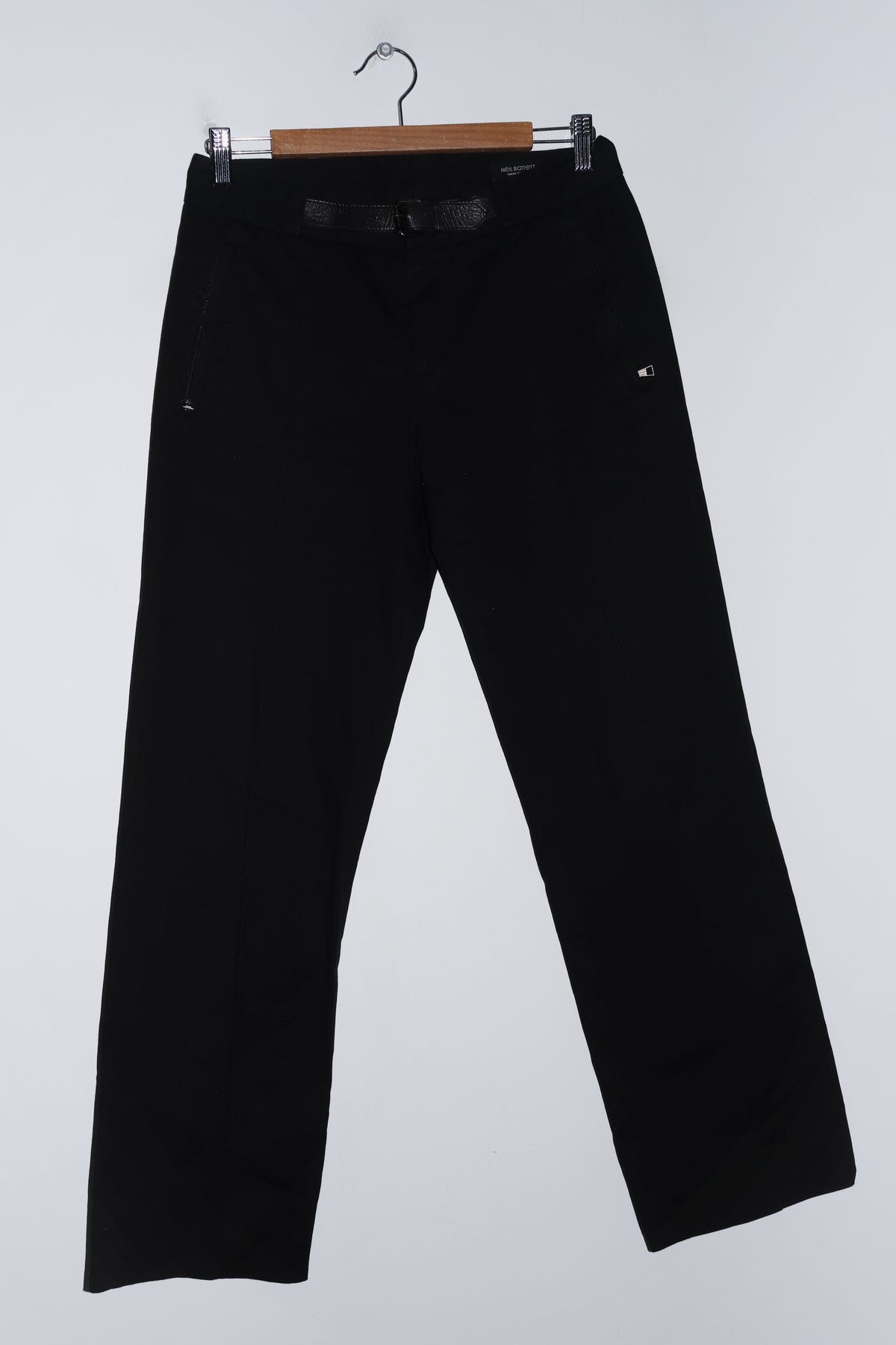 Neil Barrett Leather Belted Black Flared Dress Pants (8-10)