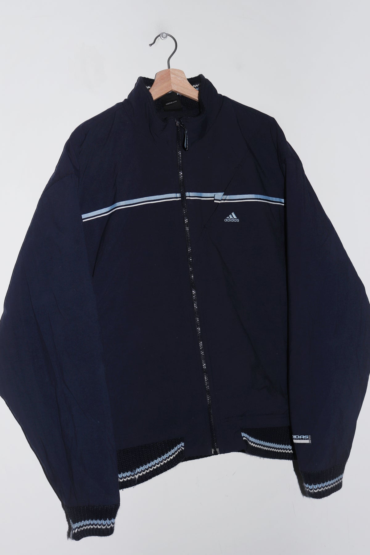 Vintage Adidas Embroidered Logo Thick Padded Fleece Lined Jacket (2002) (L-XL)