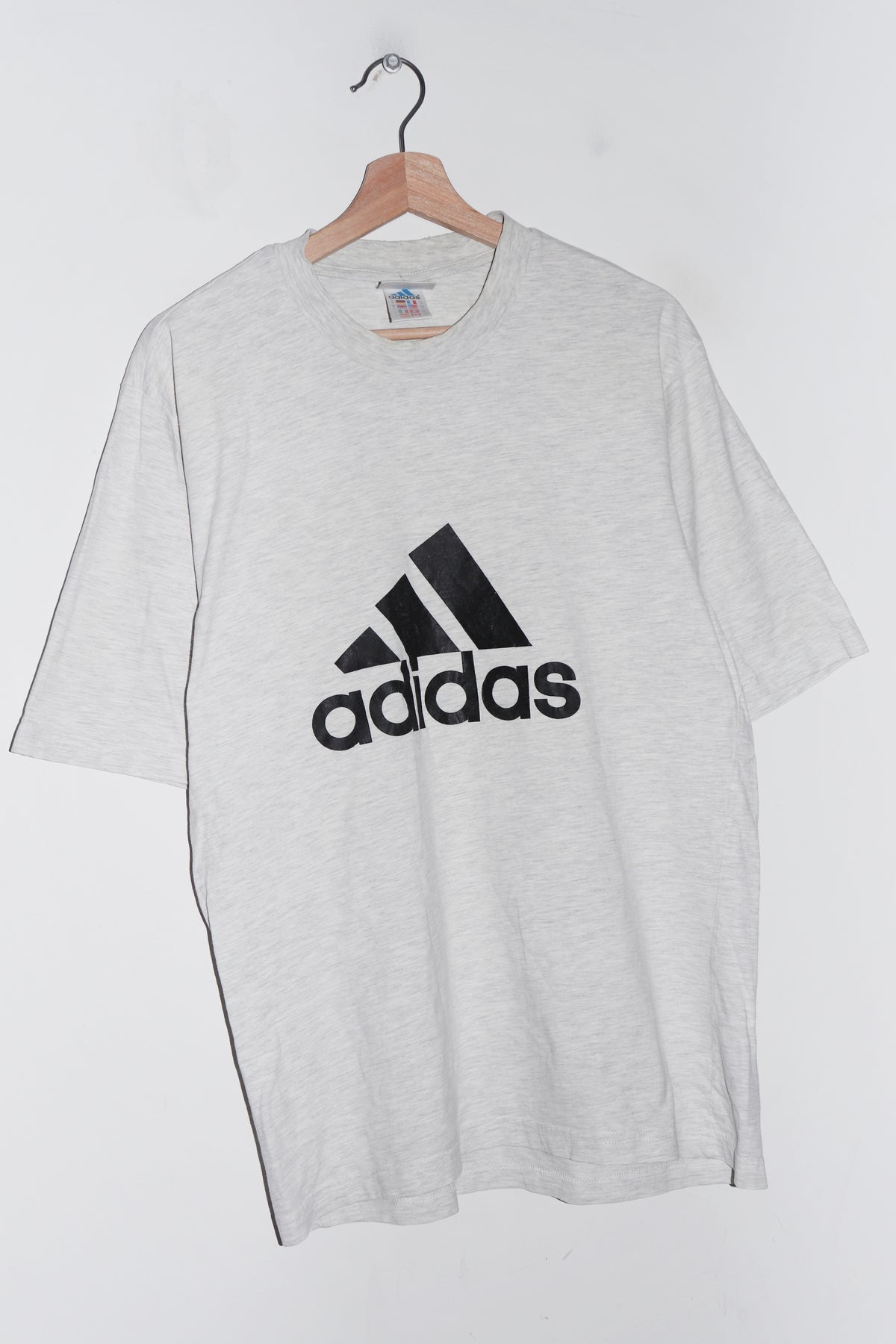 Vintage 90s Adidas Graphic Grey Tee (M)