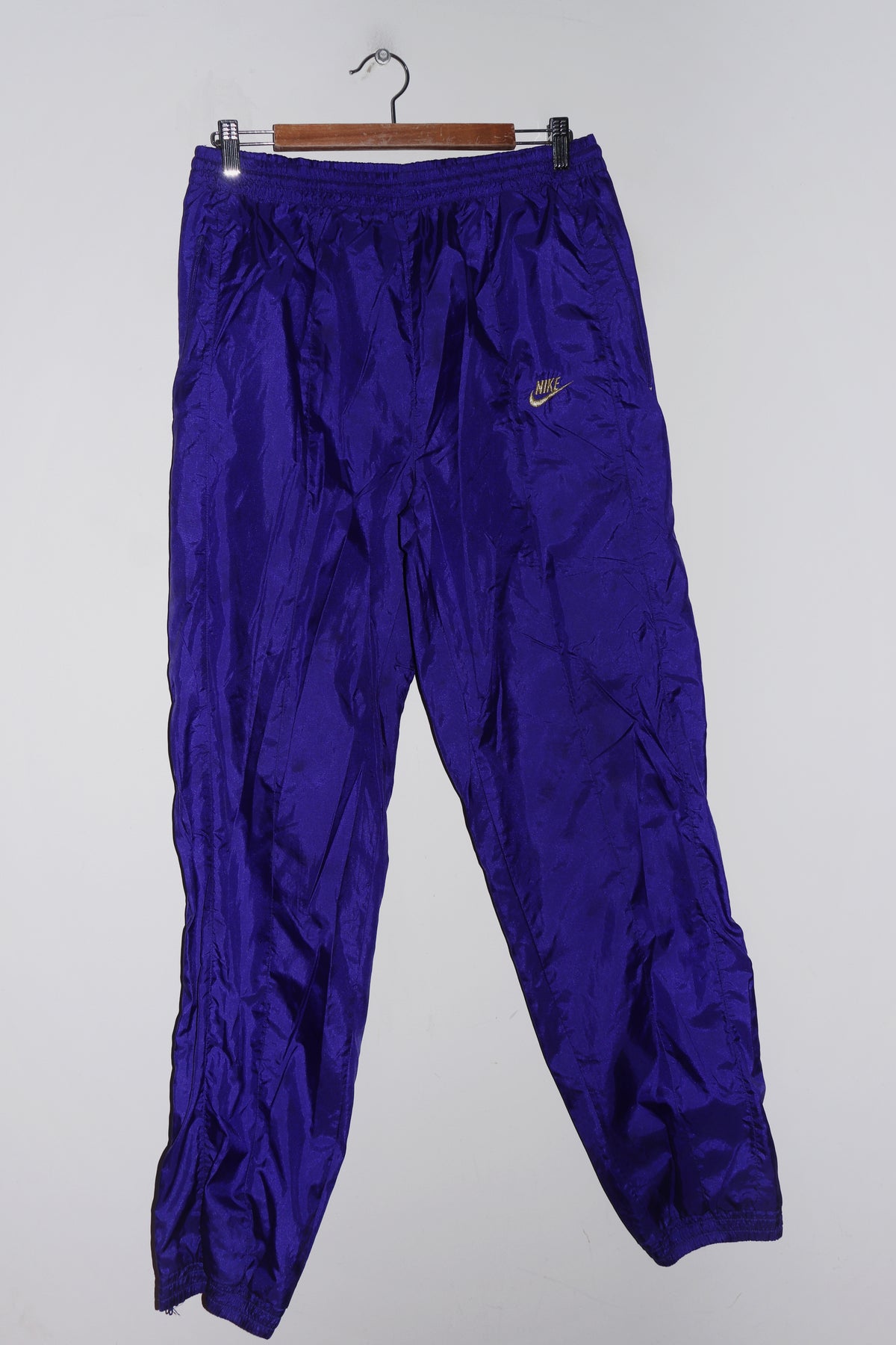 Vintage 90s Nike Embroidered Swoosh Purple Track Pants (34-36)