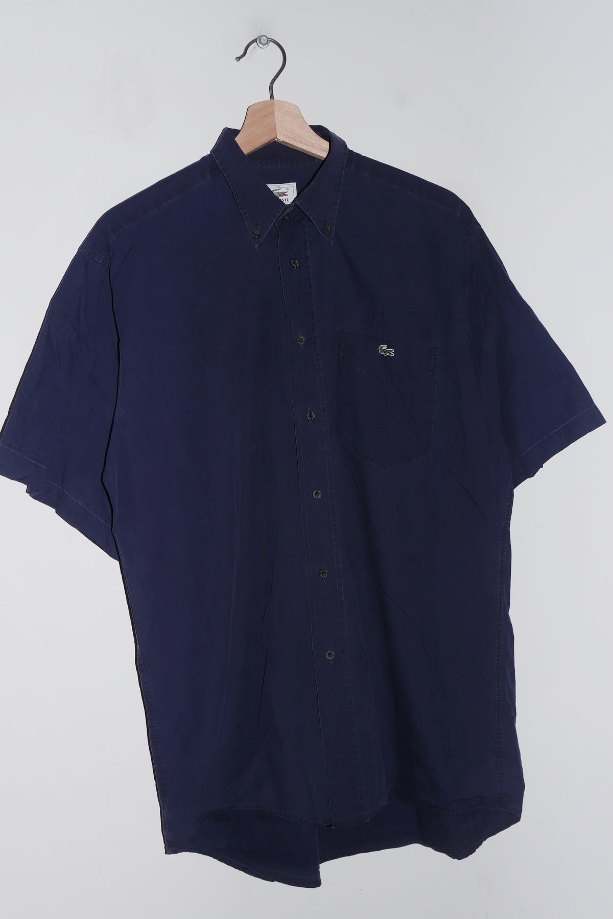 Lacoste Embroidered Logo Navy Short Sleeve Shirt (M-L)