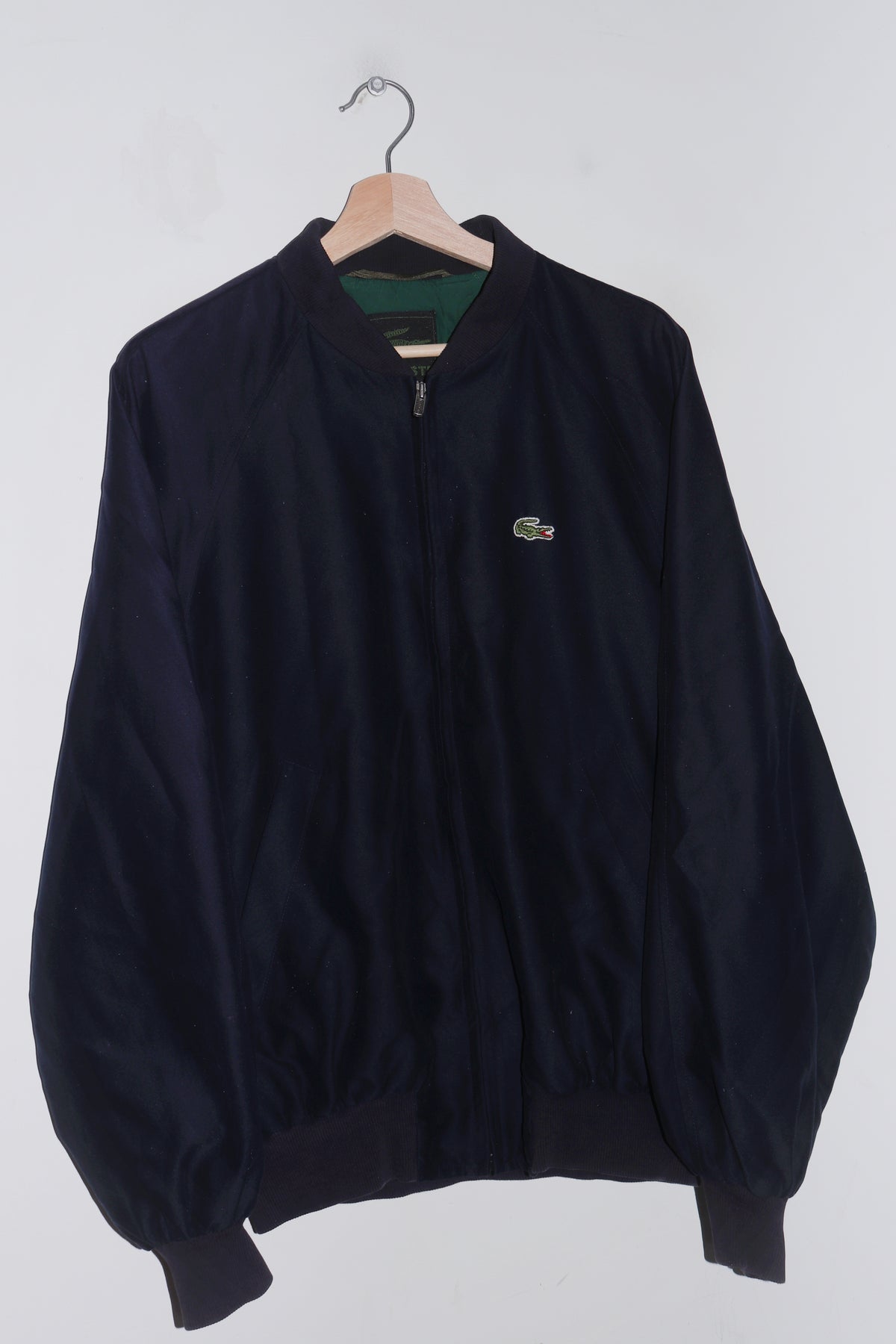 Vintage 90s Lacoste Embroidered Logo Navy Swing Jacket (L)