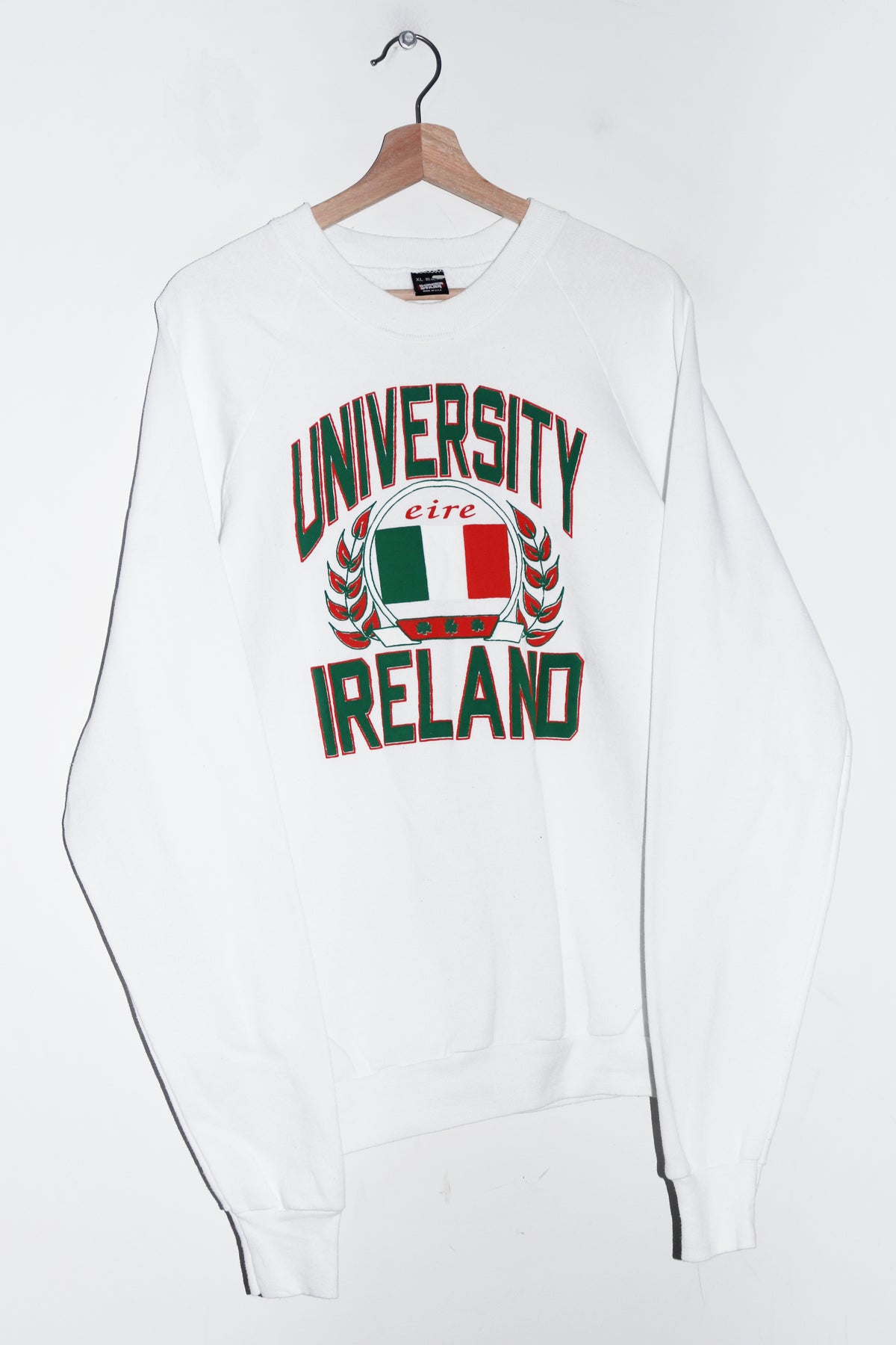 Vintage 80s University of Ireland Puff Print Varsity Graphic Sweatshirt (M-L)