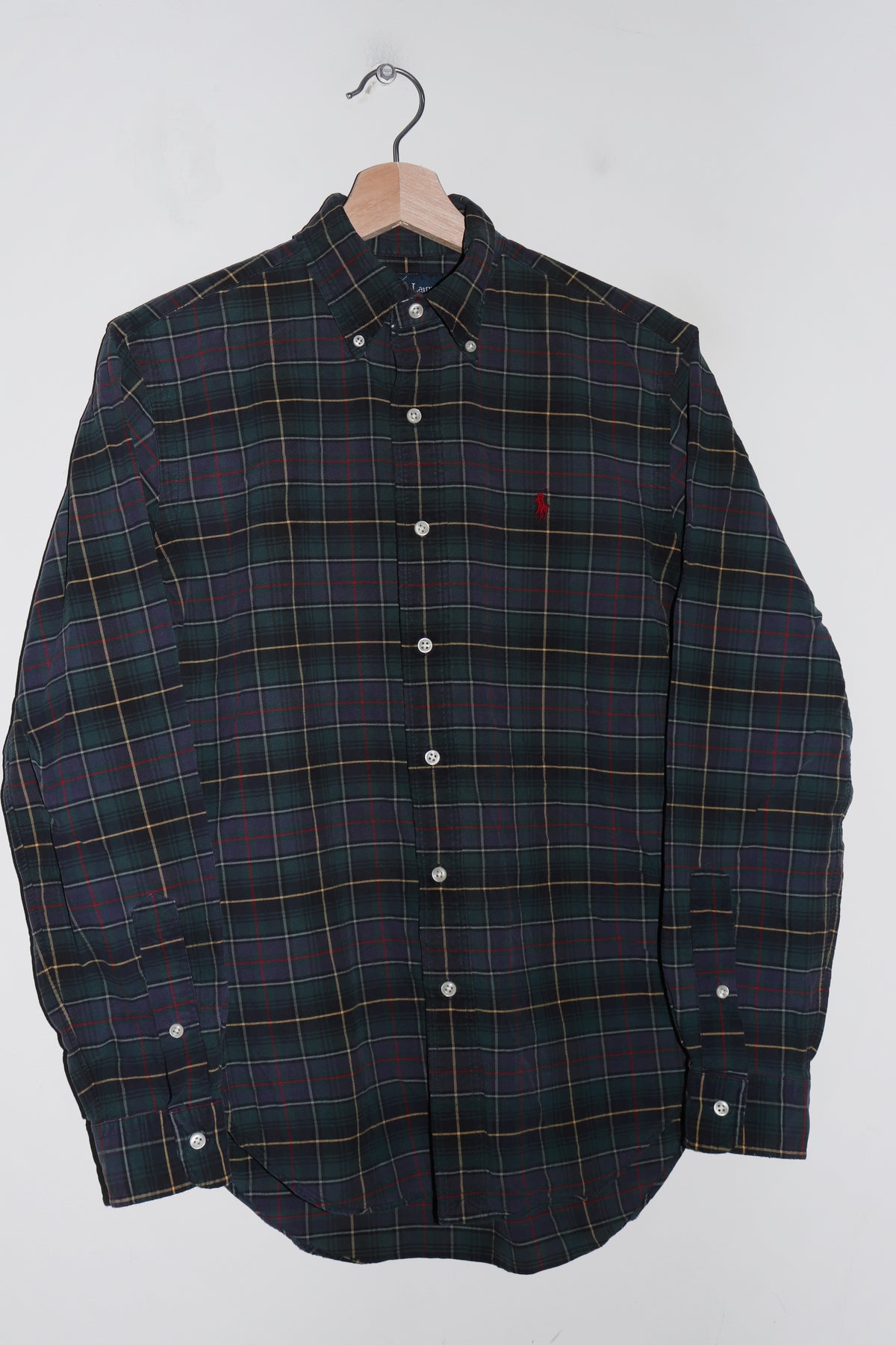 Vintage Polo Ralph Lauren Embroidered Logo Checkered Button Up Shirt (S-M/M)