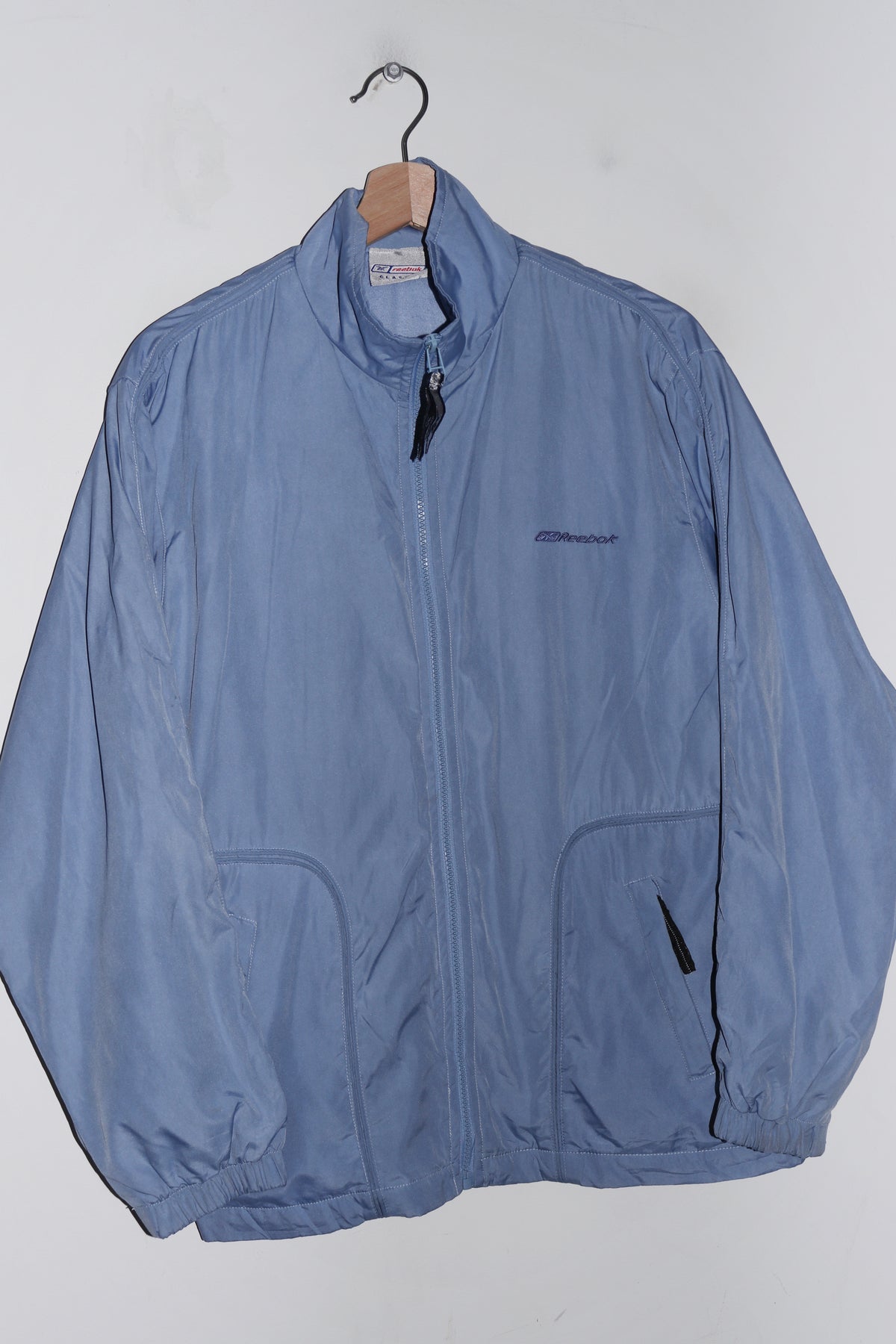 Vintage Reebok Embroidered Logo Light Blue Track Jacket (M)