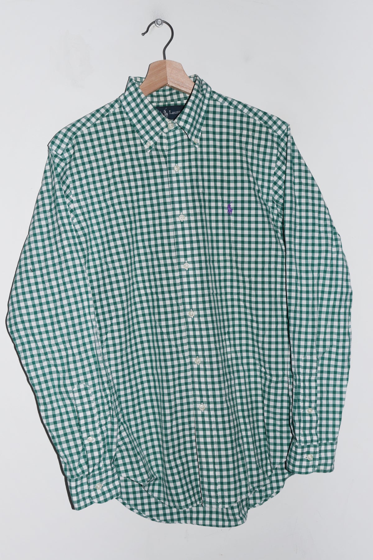 Vintage Polo Ralph Lauren Embroidered Logo Checkered Button Up Shirt (M)