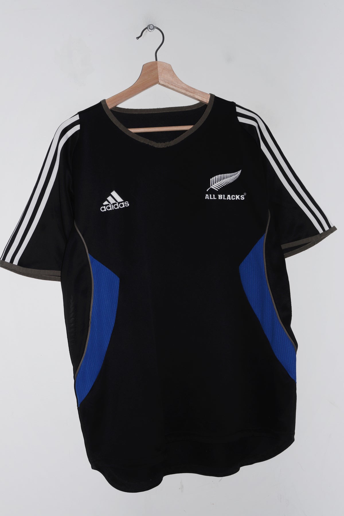 2007-08 Adidas New Zealand All Blacks Rugby Short Sleeve Jersey (M-L)