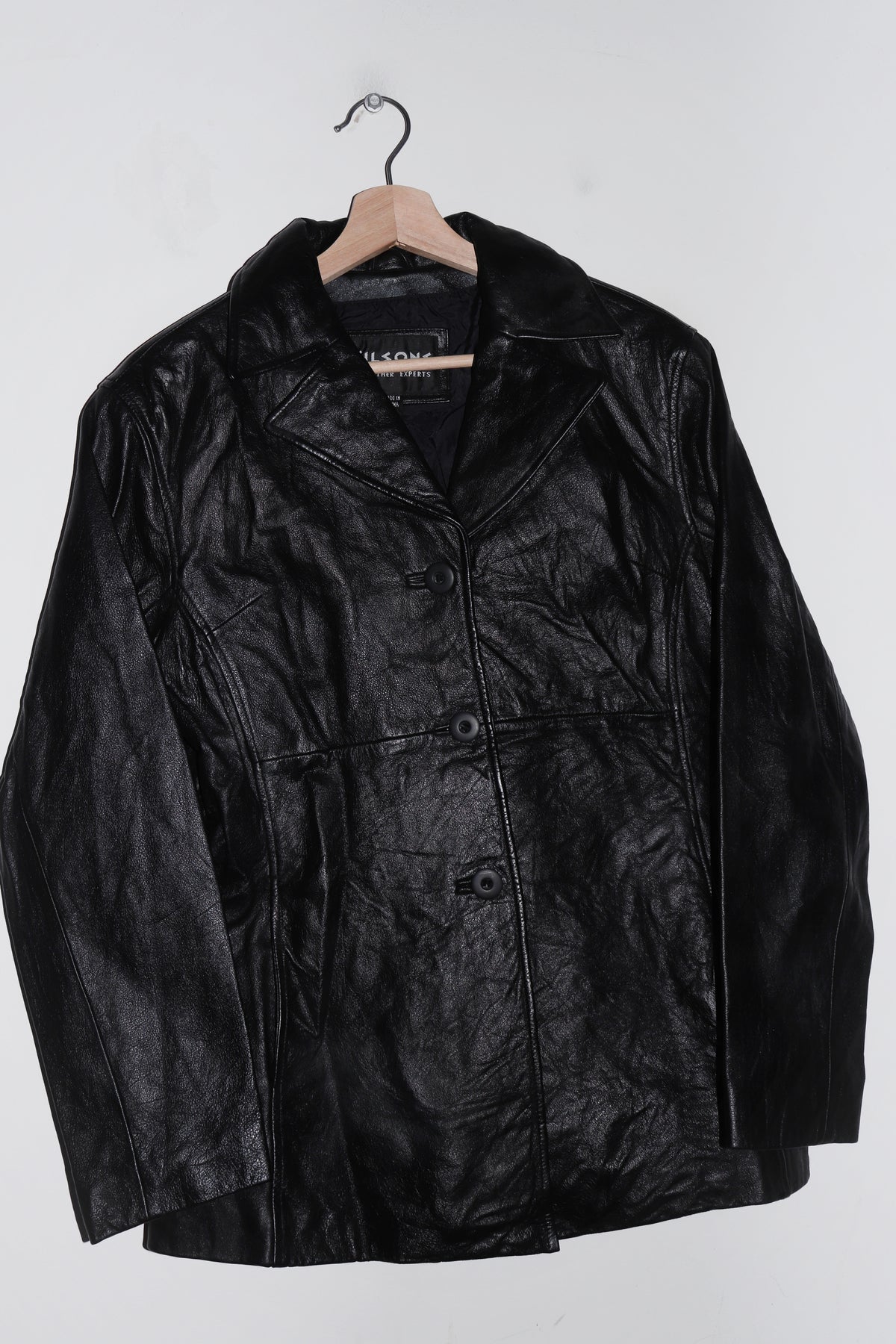 Old School Genuine Leather Black Heavy Blazer Jacket (M)