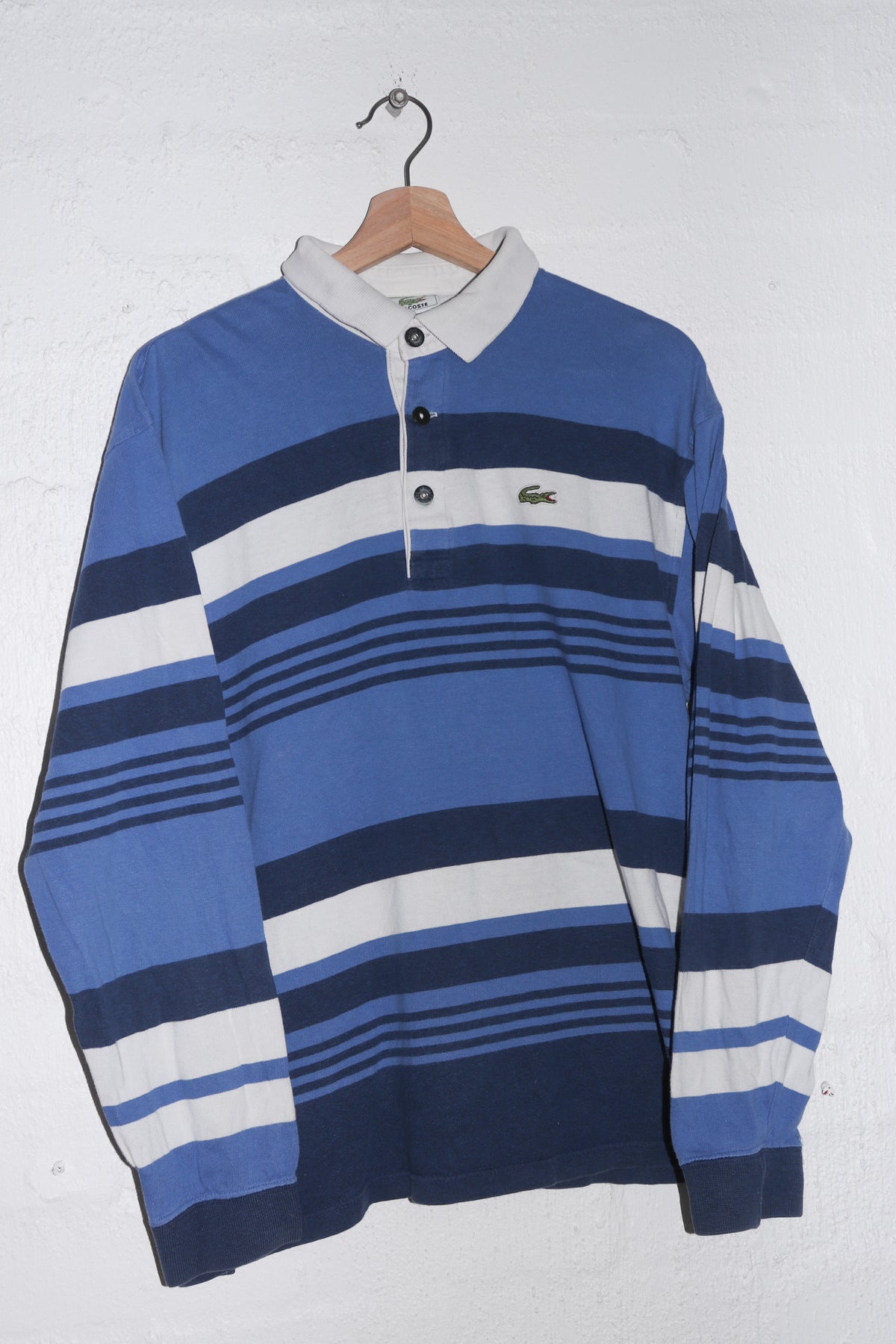 Vintage Lacoste Embroidered Logo Thick Long Sleeve Polo (M-L)