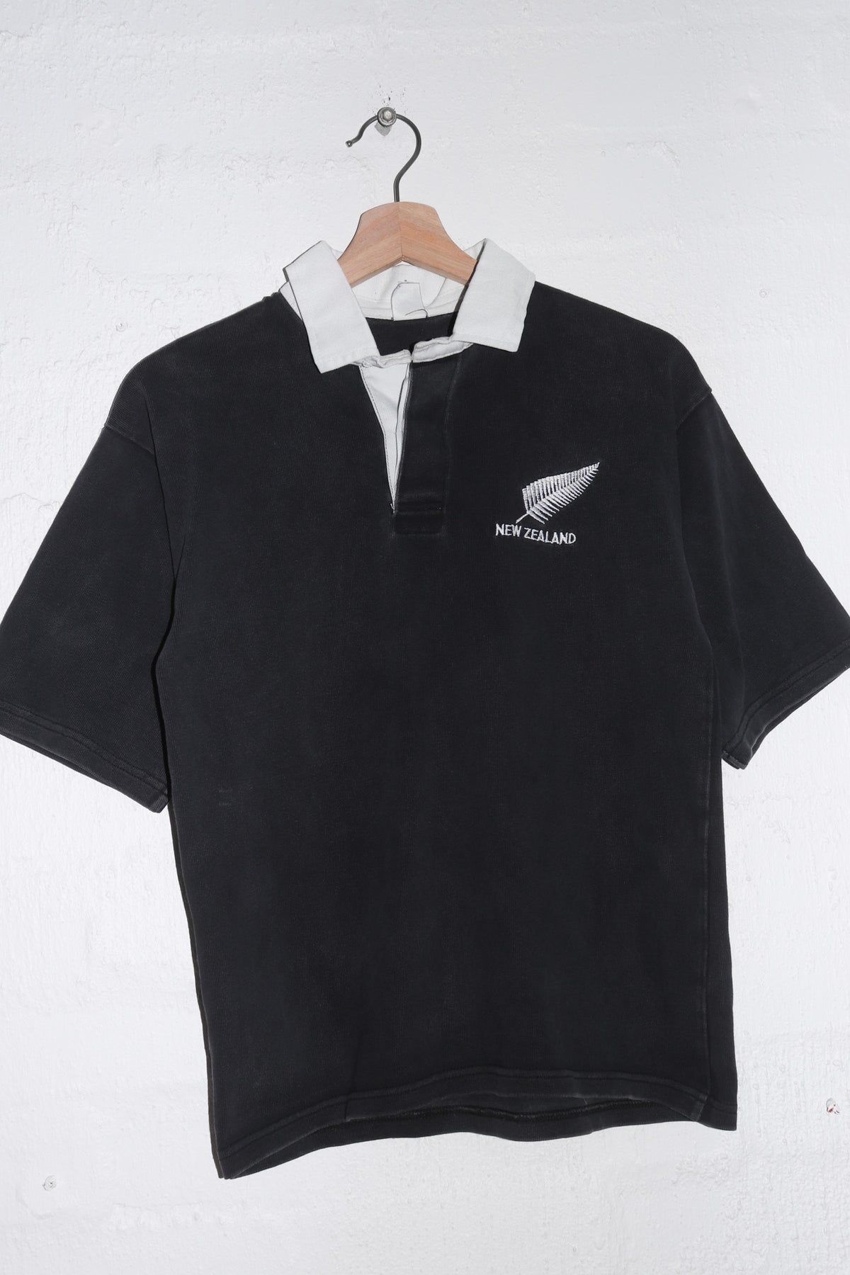 New Zealand Rugby Embroidered Logo Thick Short Sleeve Jersey (S/S-M)