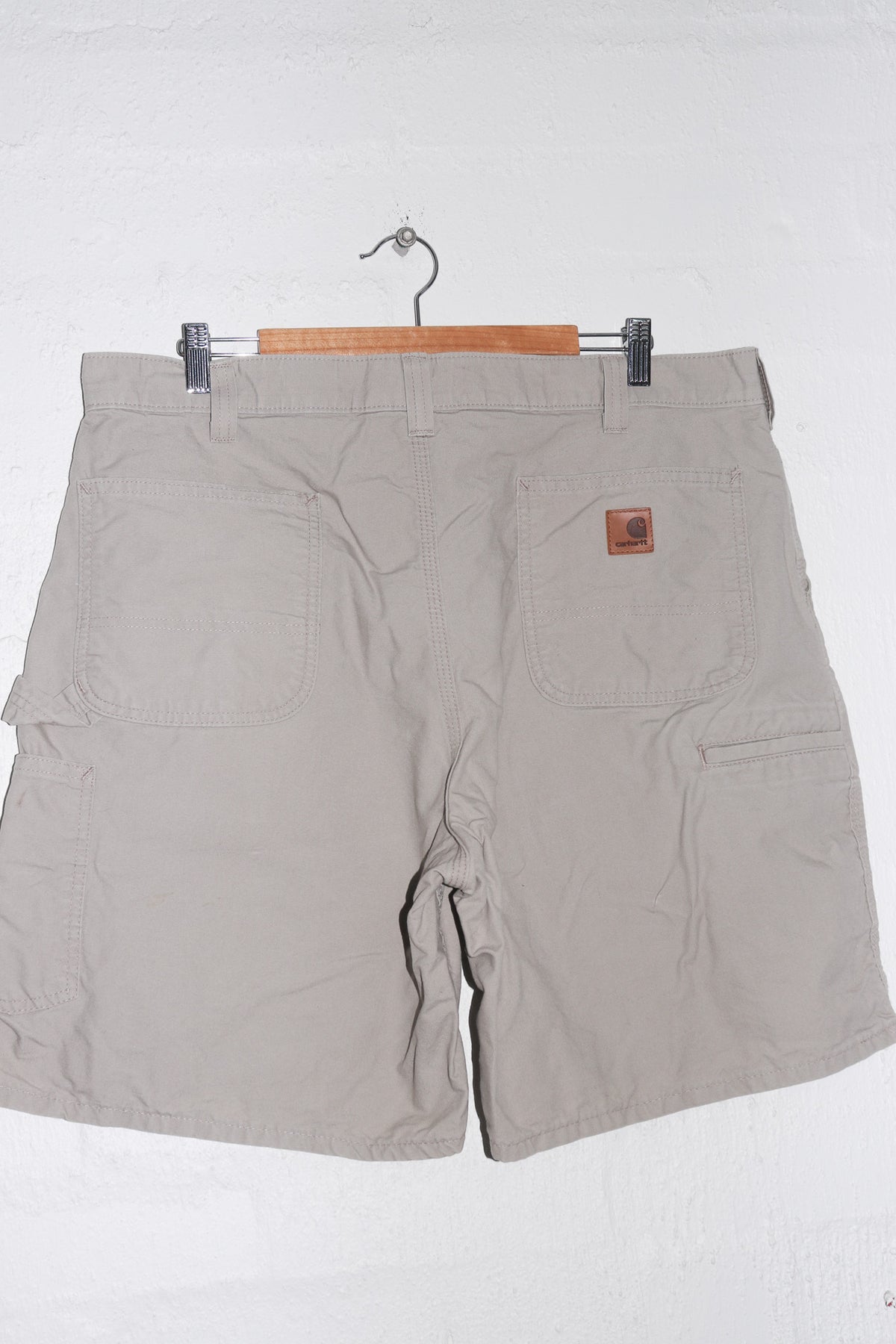 Carhartt Patch Logo Thick Light Brown Carpenter Shorts (38)