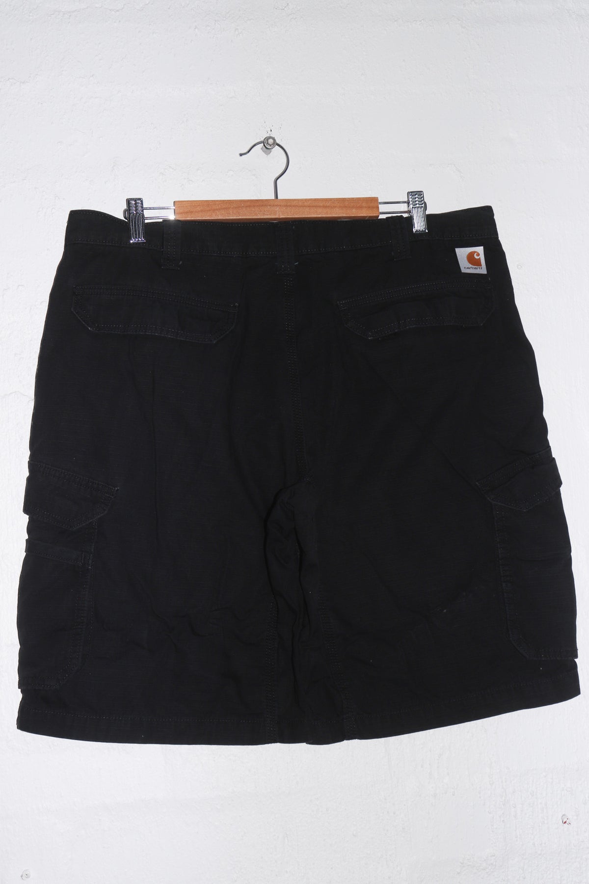 Carhartt Patch Logo Thick Cargo Black Carpenter Shorts (38)