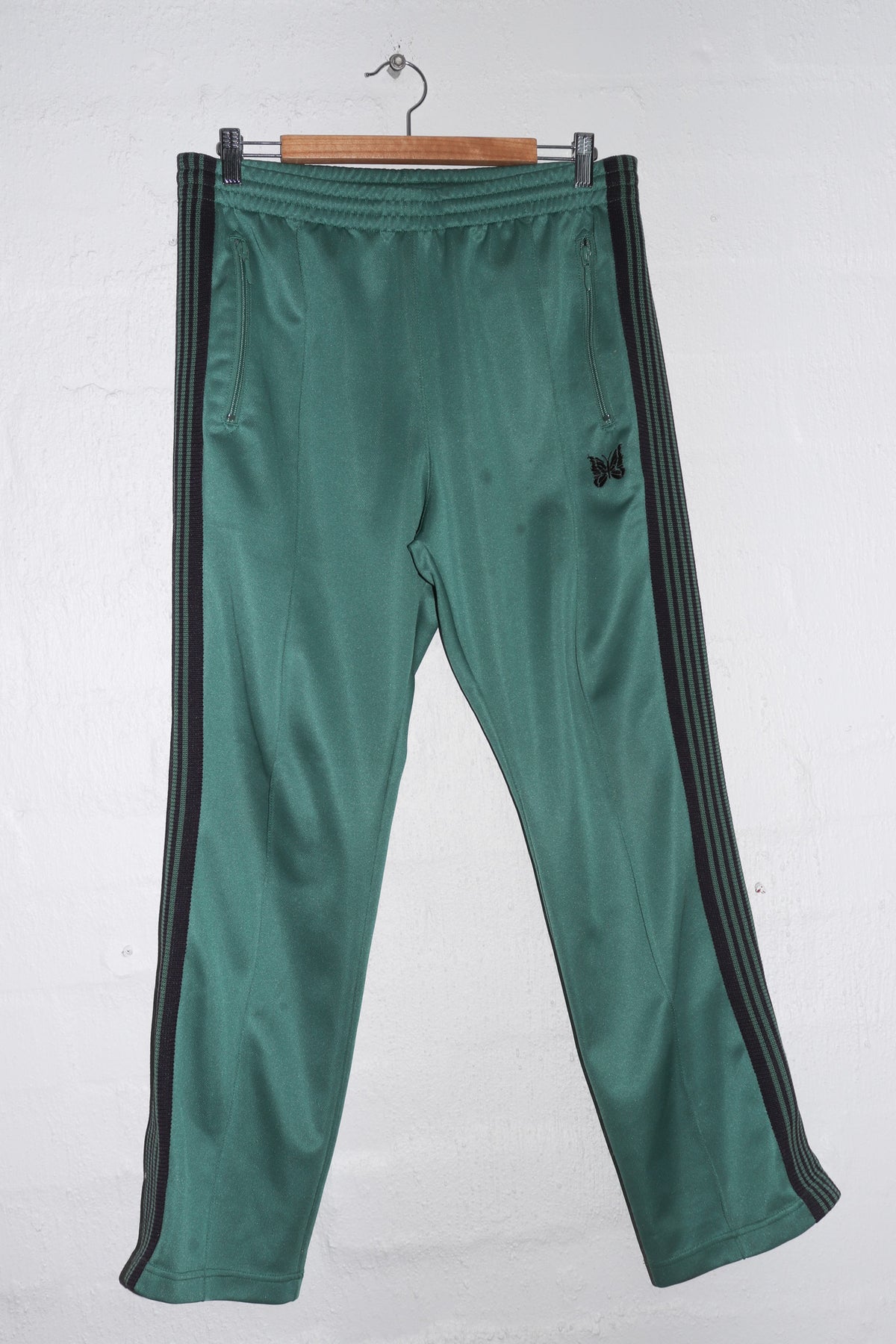 Needles Japan Logo Green Poly Smooth Pants (32-34)