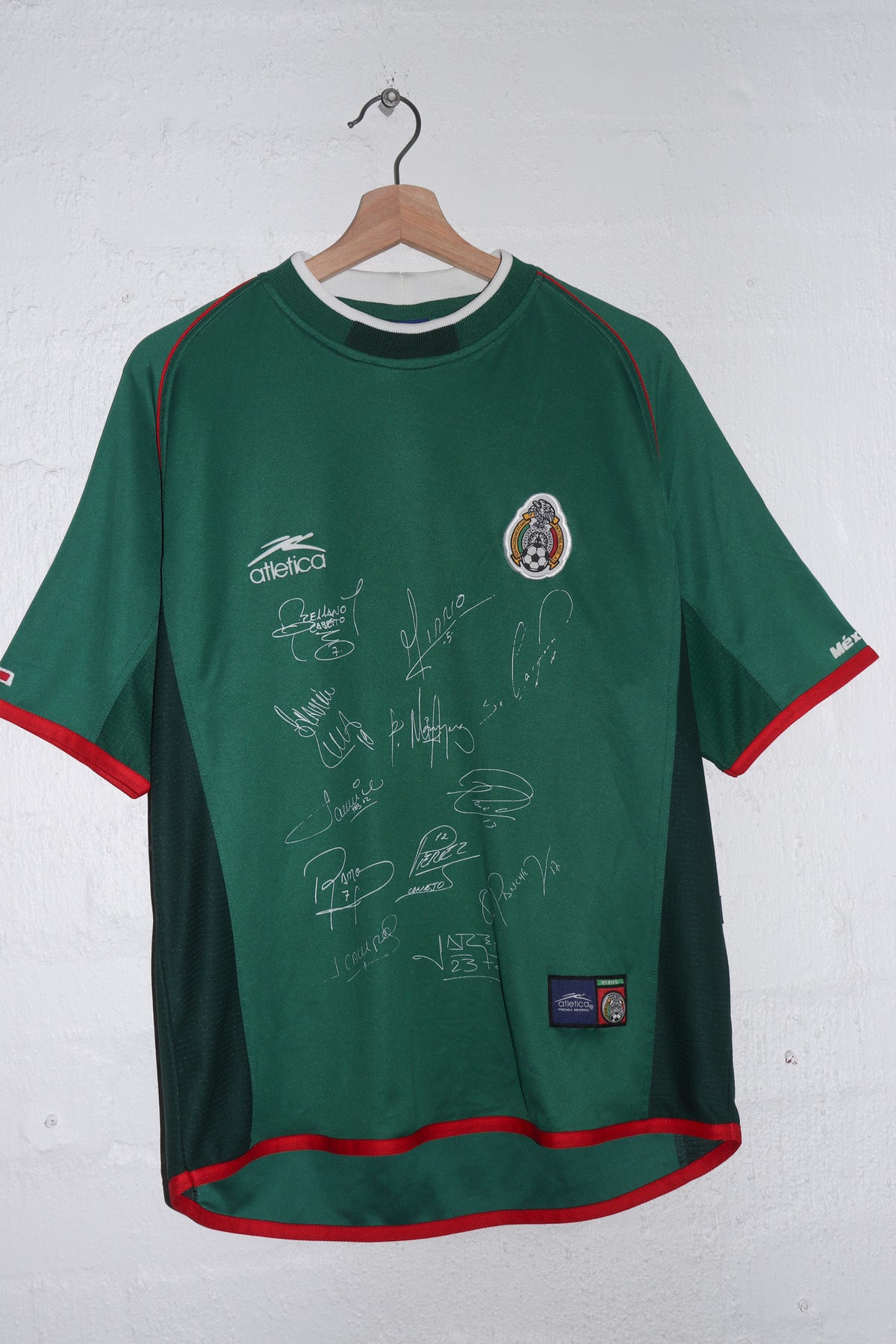 2001-021 Atletica Mexico Home Kit Printed Signatures Jersey (Rare) (M-L)