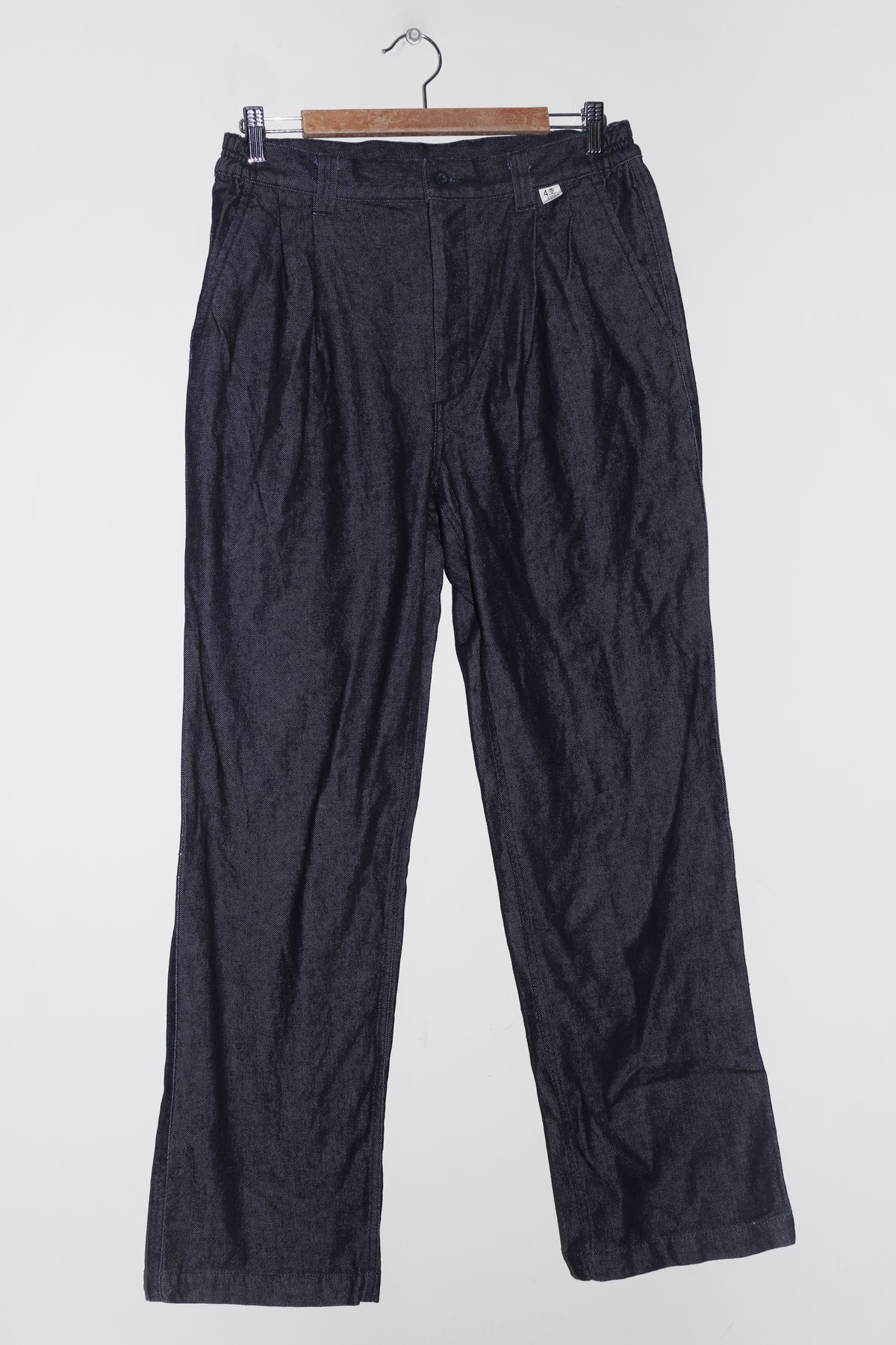 Old School Korean Workwear Dark Wash Denim Baggy Jeans (30-32)