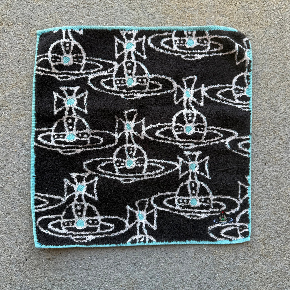 Vivienne Westwood Embroidered Logo Full Print Graphic Face Towel