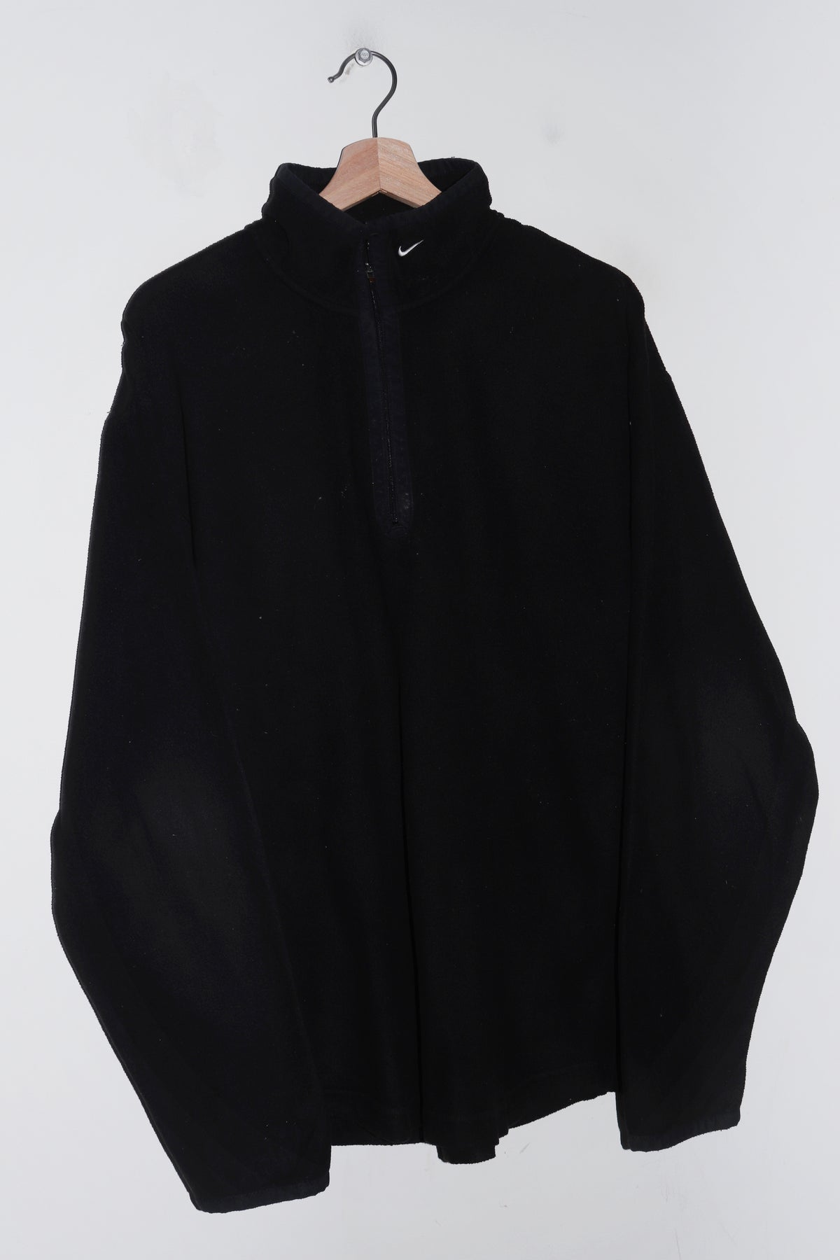 Vintage Nike Embroidered Mini Swoosh Fleece Quarter Zip Jumper (L-XL)