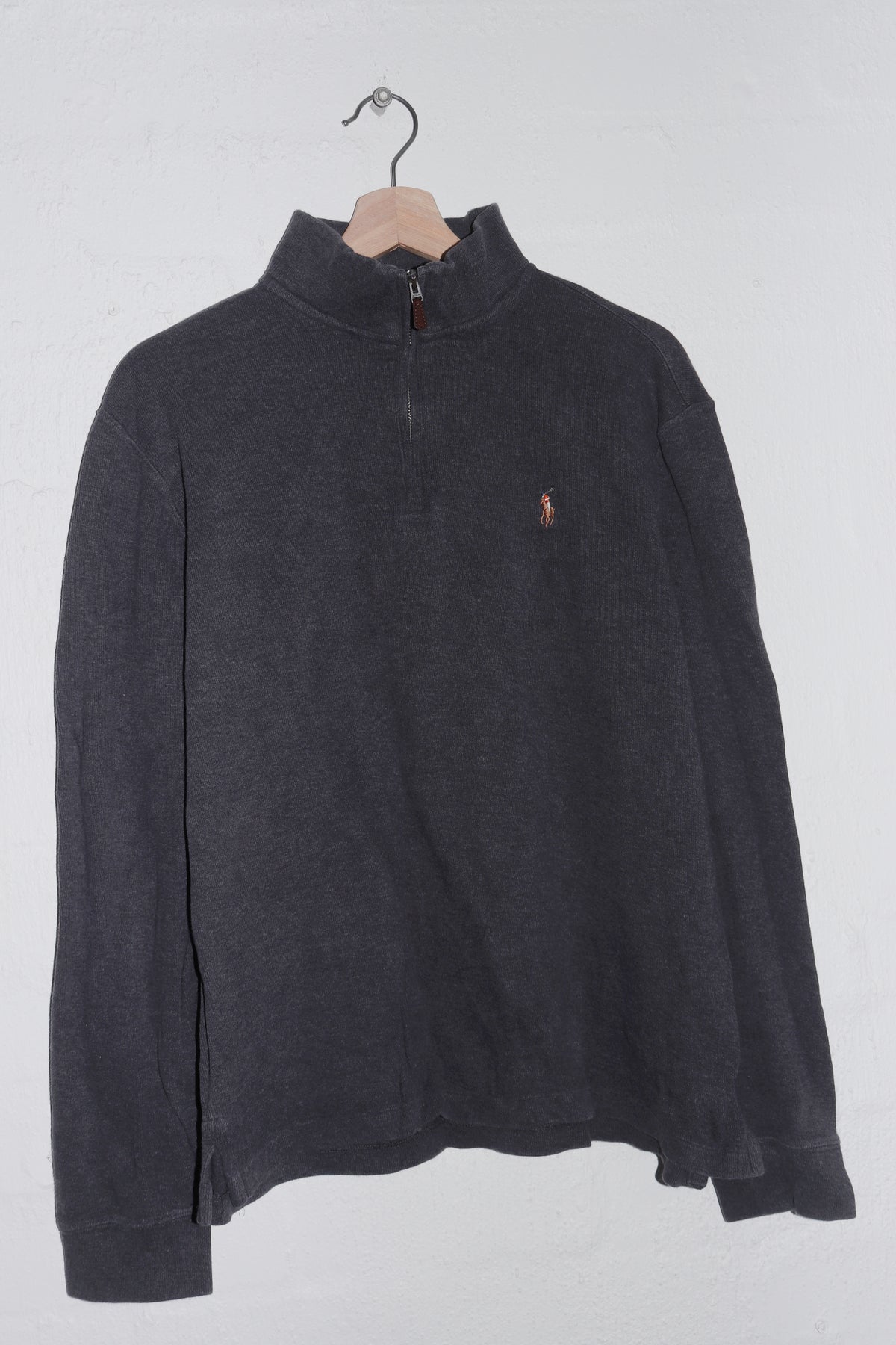 Polo Ralph Lauren Dark Grey Quarter Zip Knitted Jumper (M)