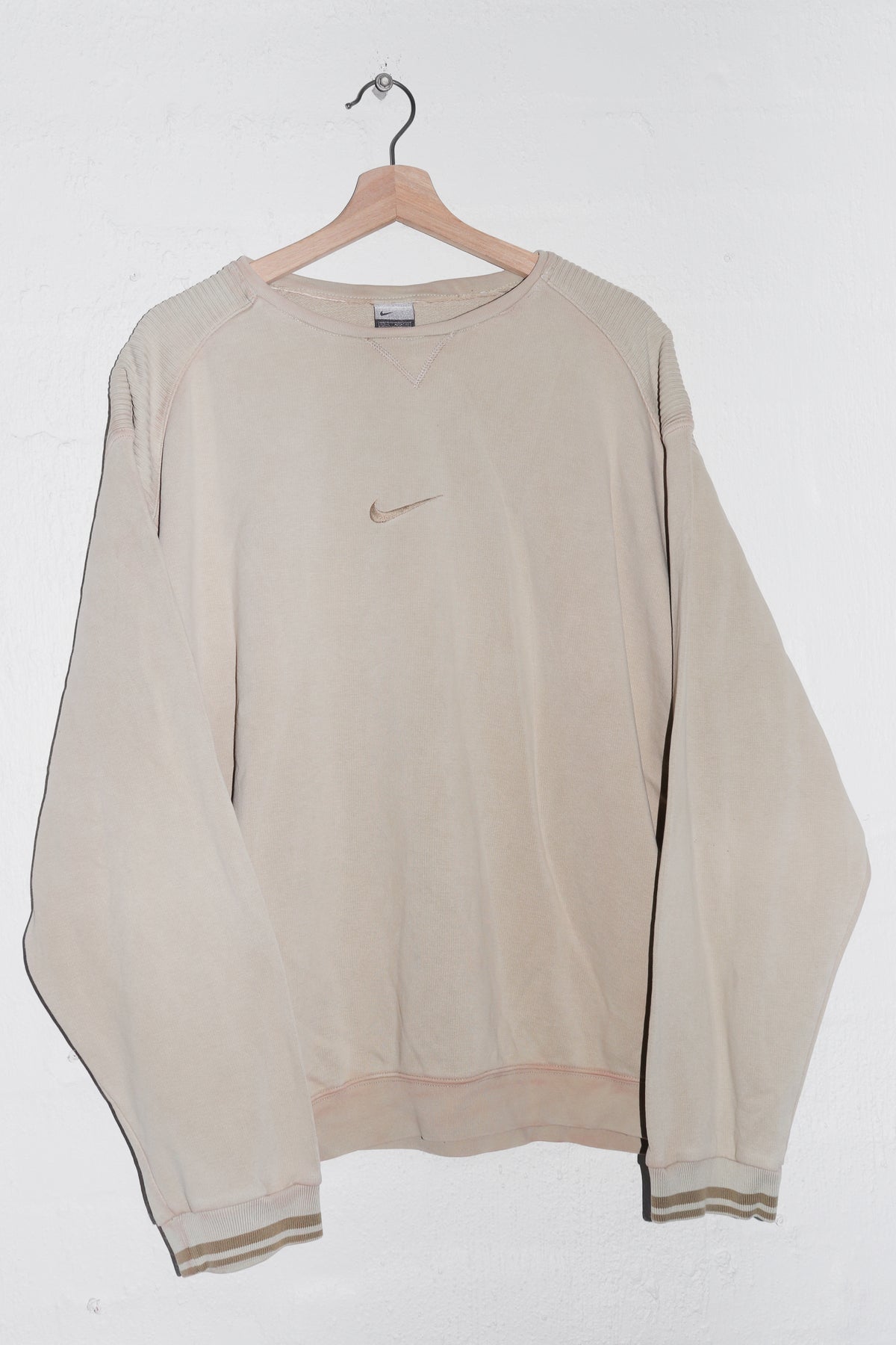 Vintage Nike Embroidered Centre Swoosh Sand Sweatshirt (XL)