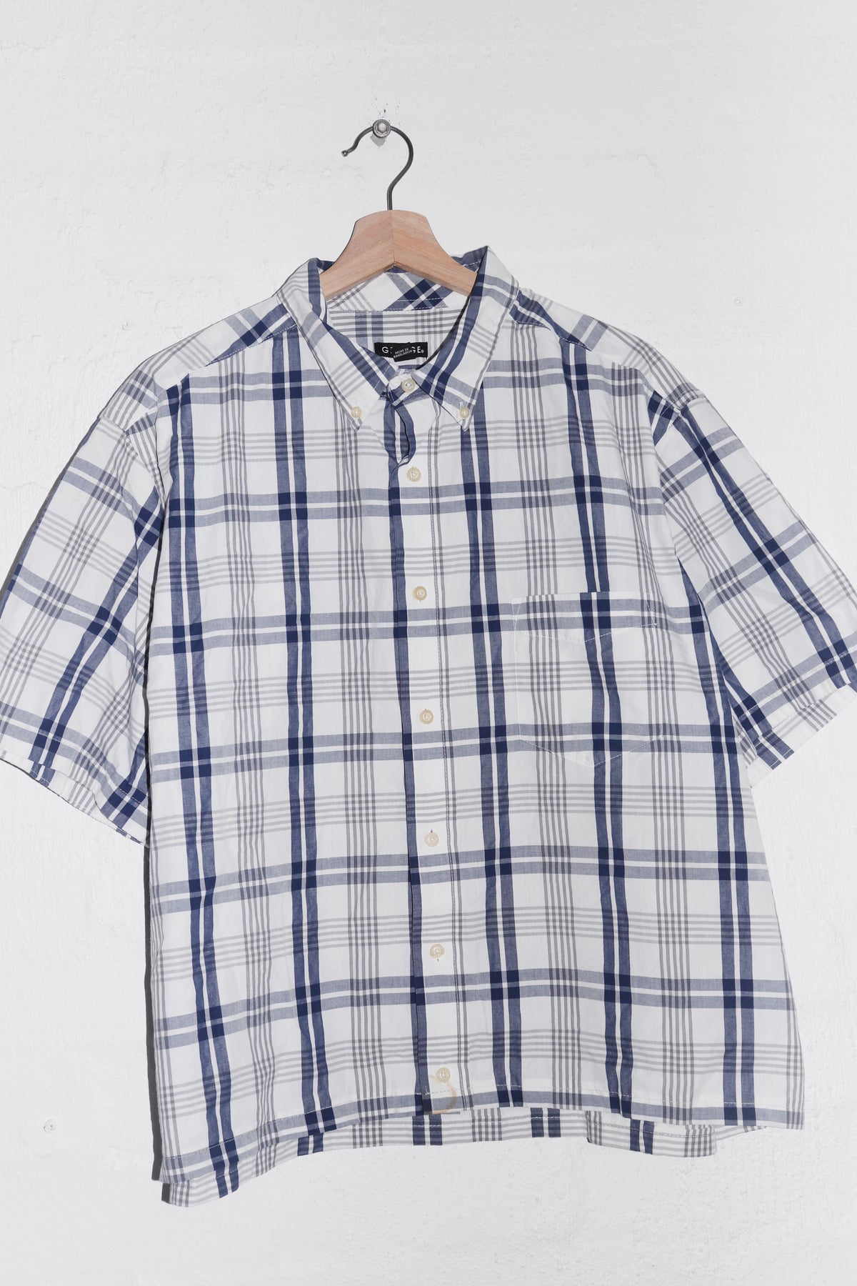 Old School Checkered Cropped Short Sleeve Shirt (M/L)