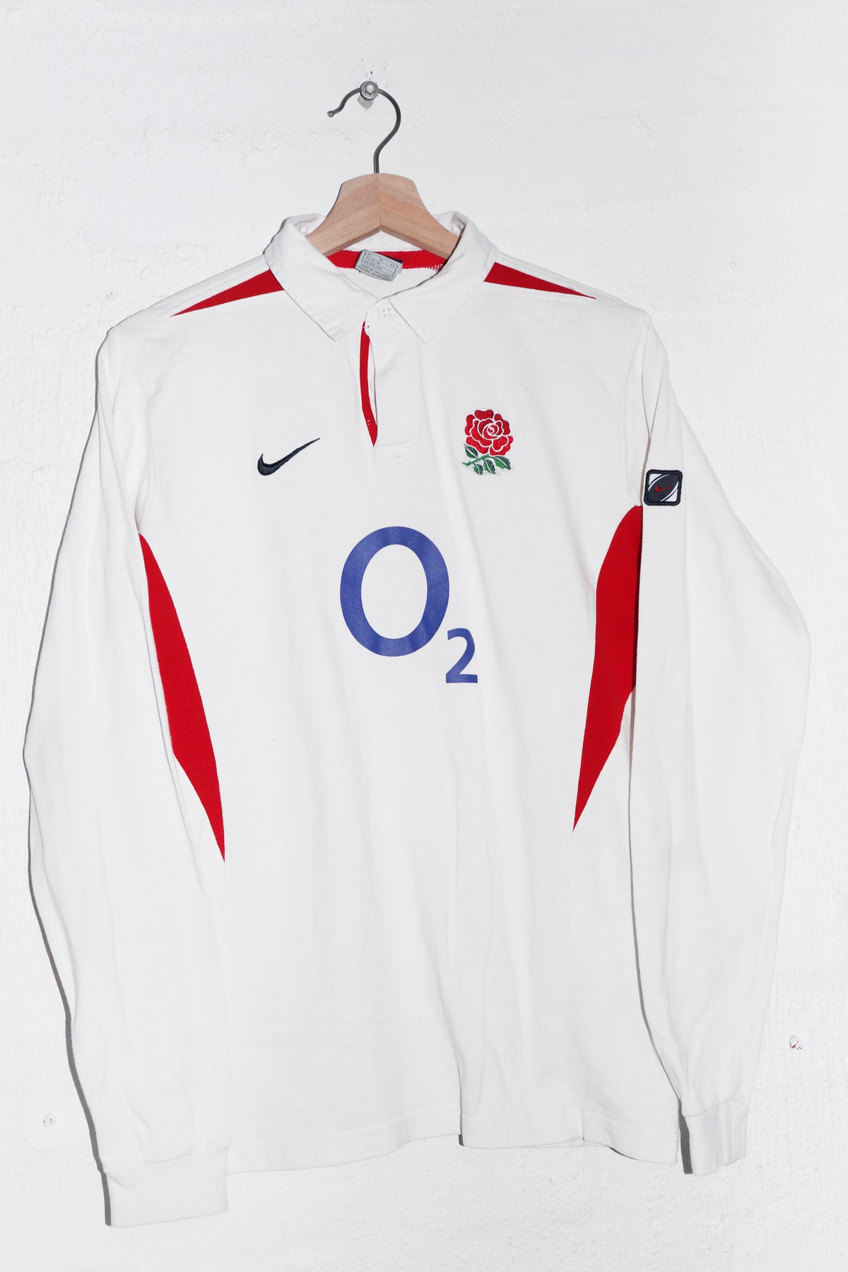 Vintage Nike England Rugby Thick Long Sleeve Polo Jumper (M)