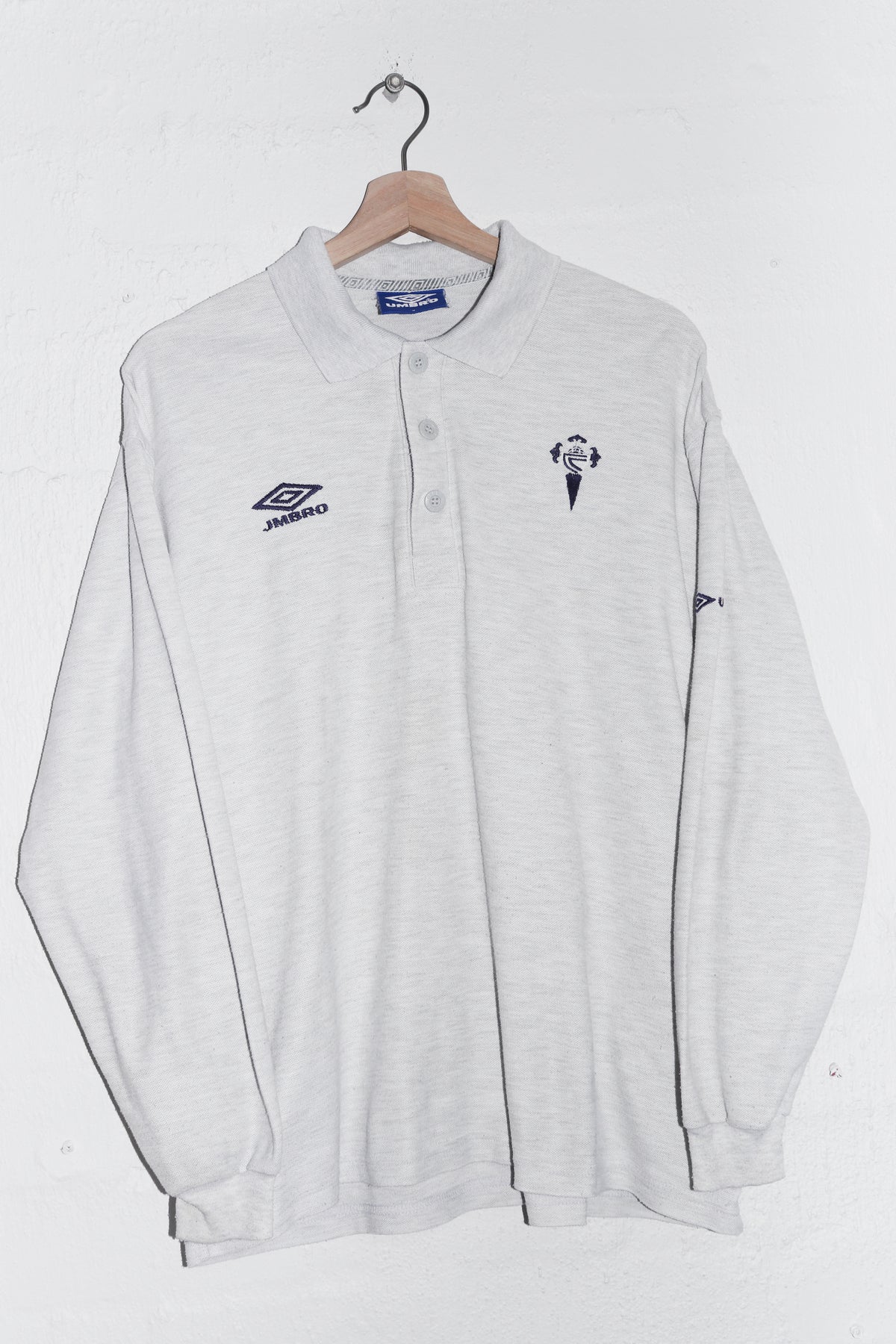 Vintage 90s Umbro Celta Vigo Football Long Sleeve Polo Jumper (M-L)