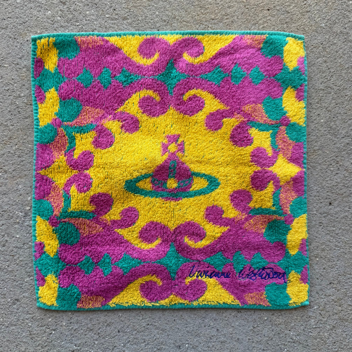 Vivienne Westwood Embroidered Logo Full Print Graphic Face Towel
