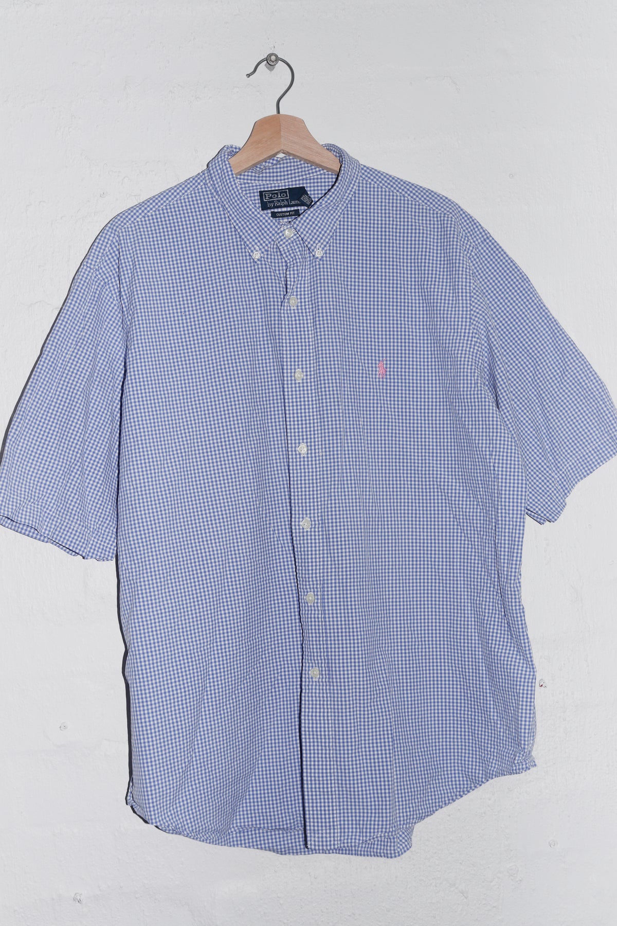 Polo Ralph Lauren Embroidered Logo Checkered Short Sleeve Shirt (XL)